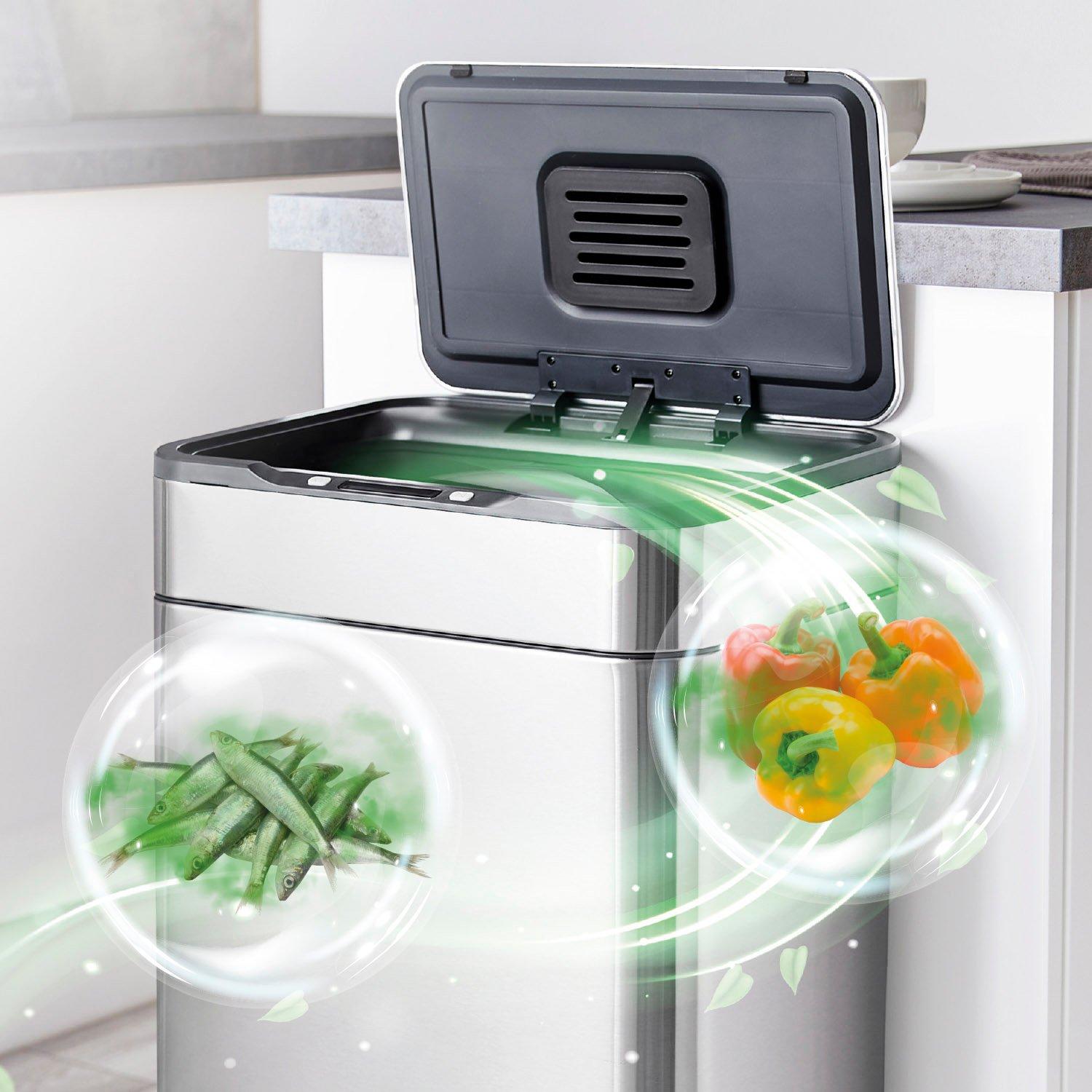 Stainless Steel - Tower - 65L Ozone Sensor Bin S/Steel - 3