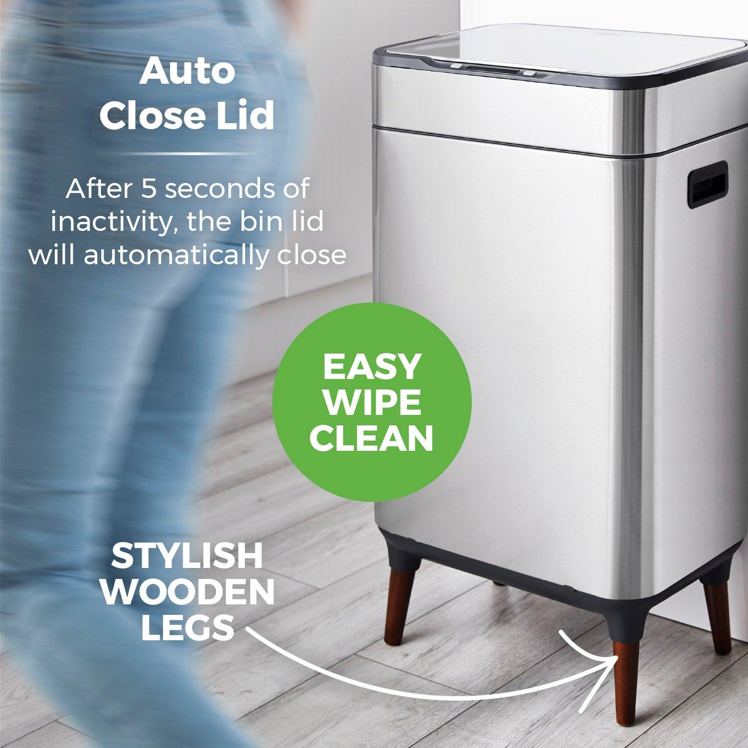 Stainless Steel - Tower - 65L Ozone Sensor Bin S/Steel - 9