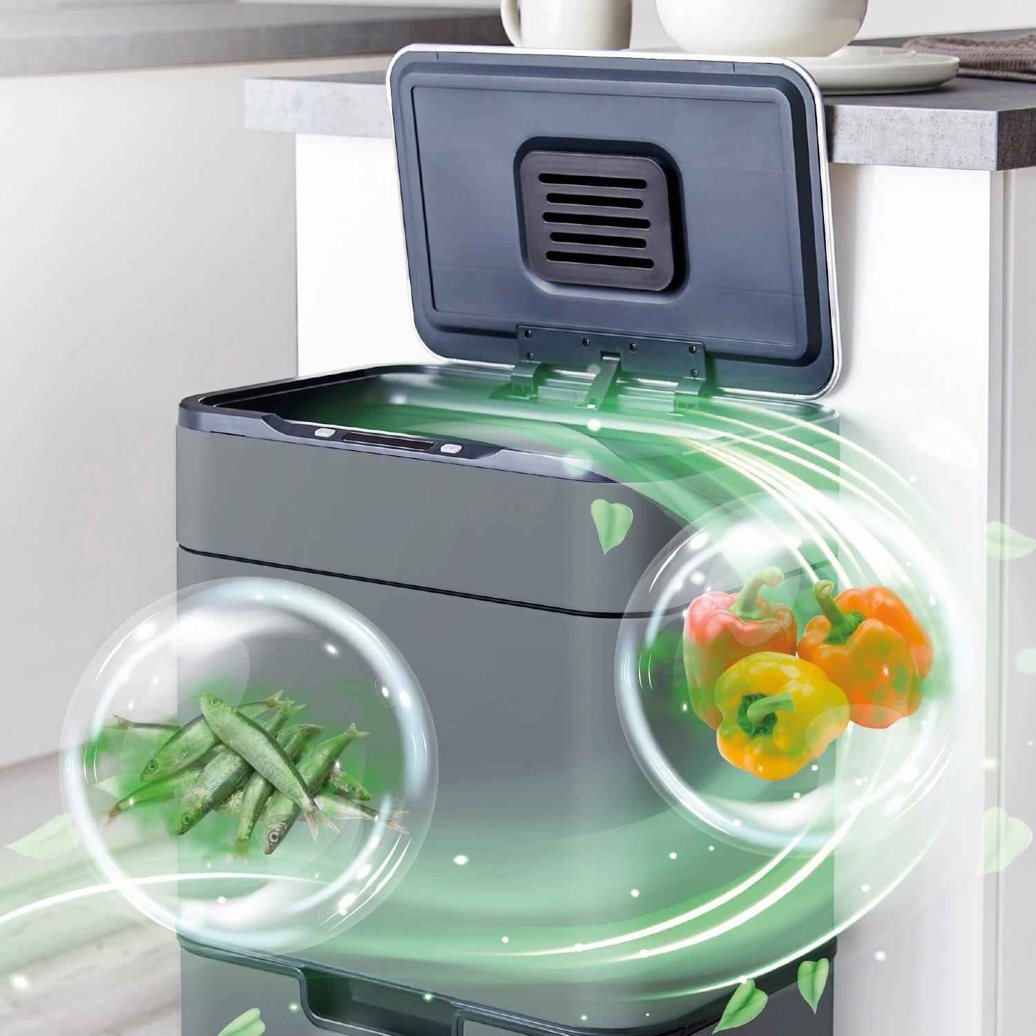 Grey - Tower - 50L Ozone Recycling Sensor Bin Grey - 2