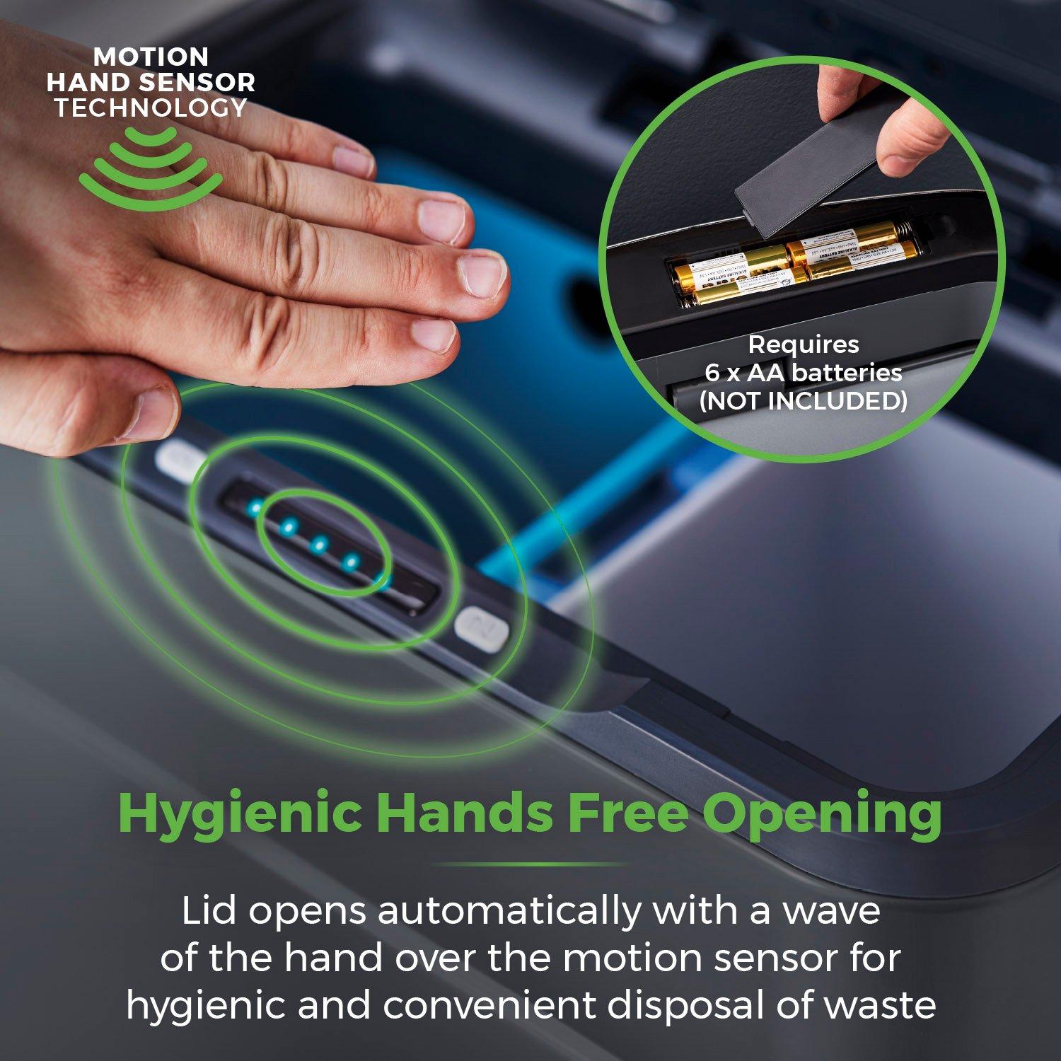 Grey - Tower - 50L Ozone Recycling Sensor Bin Grey - 5