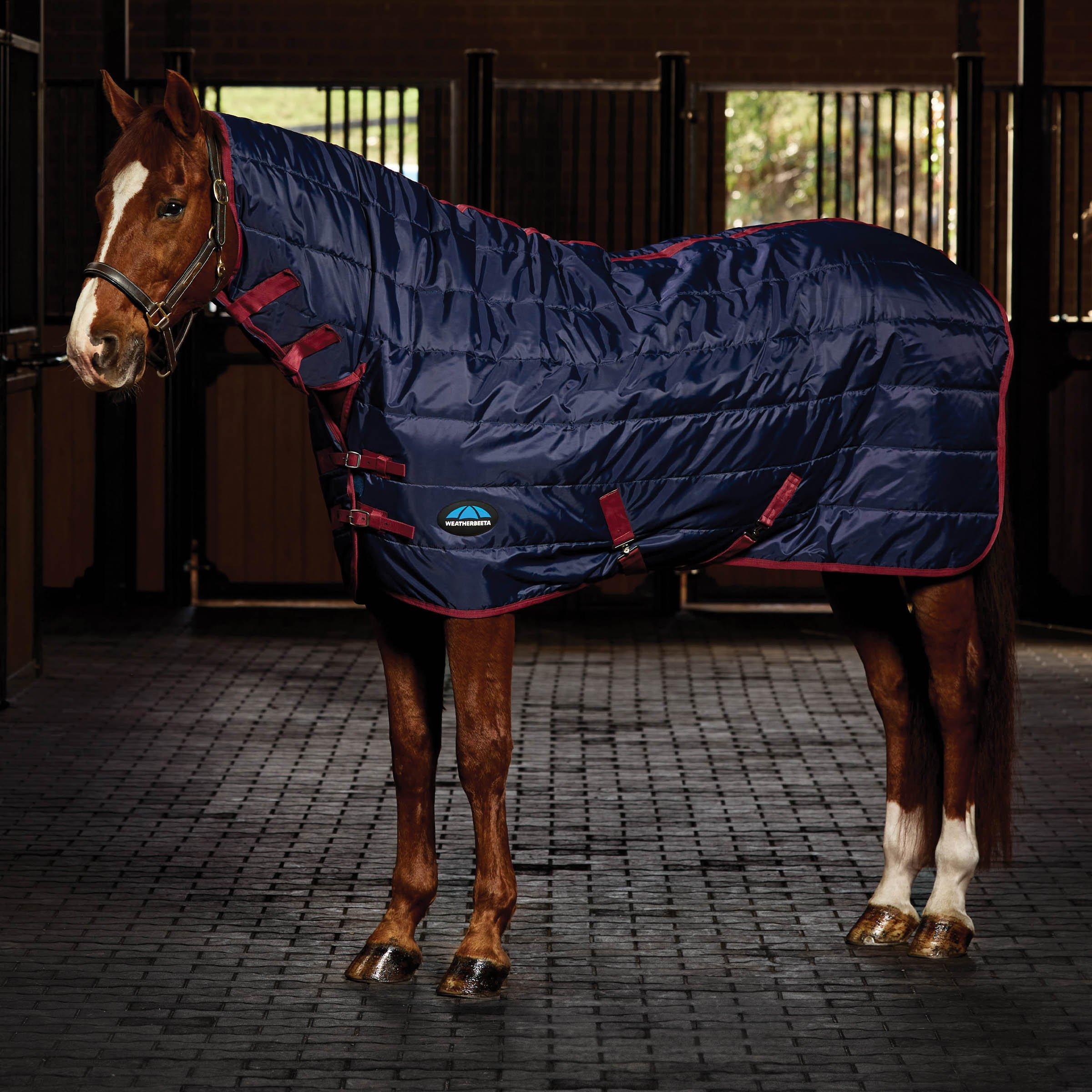 Navy/Burgundy - Weatherbeeta - Comfitect 210d Channel Quilt Combo Stablwe Rug