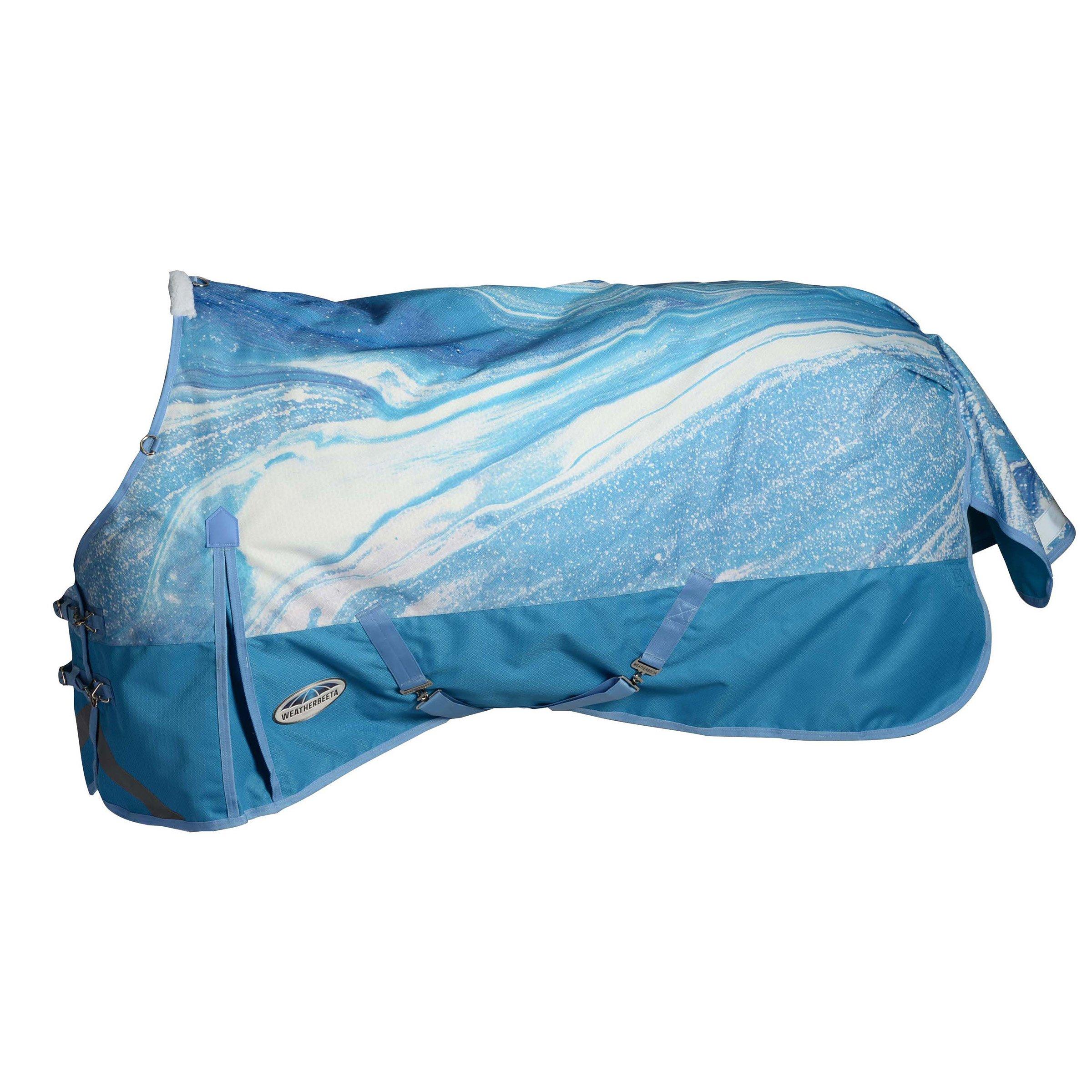 le

Marbre en tourbillon bleu - Weatherbeeta - Plus Dynamic II Standard Neck Medium Turnout Horse Rug - 1