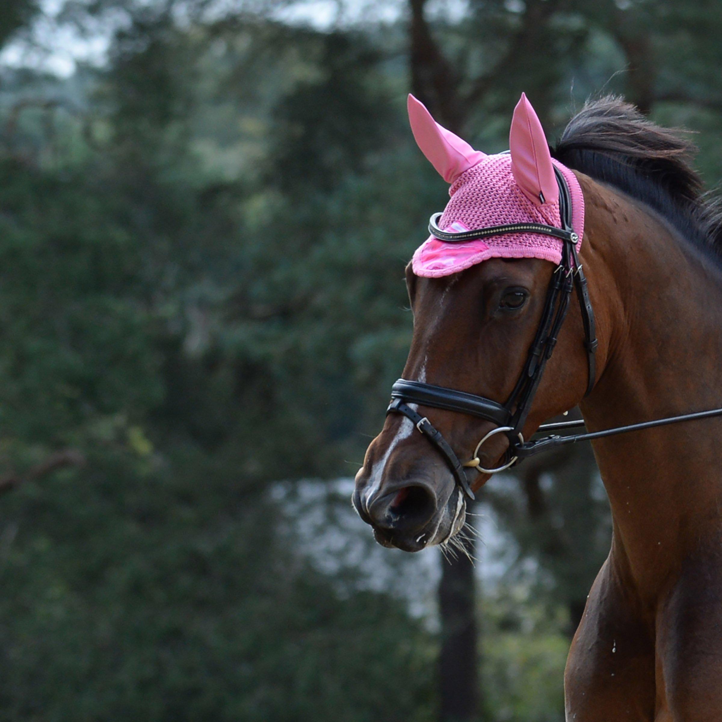 Weatherbeeta  Prime Marble Ear Bonnet - Pink Swirl Marb - Full