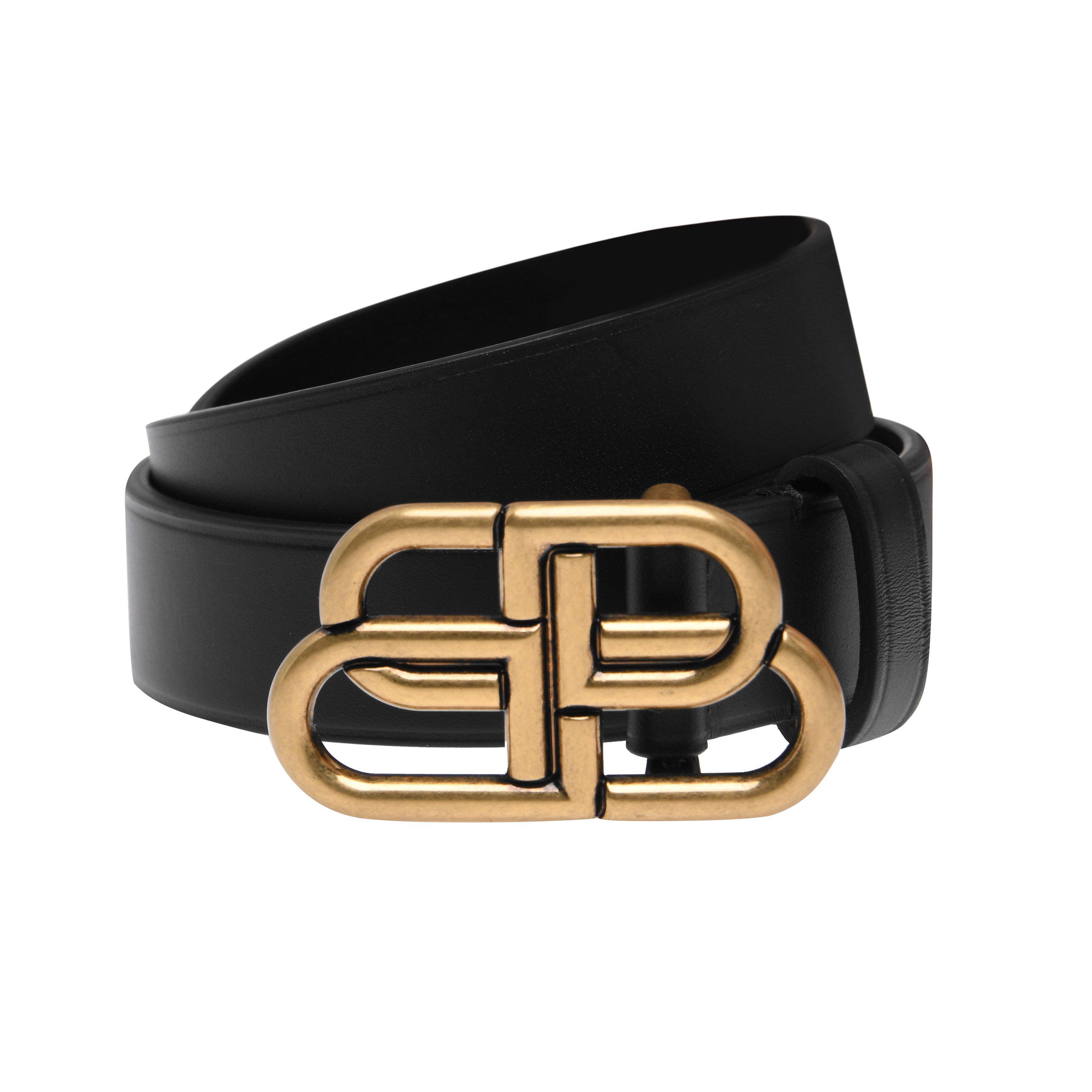 Black/Gold 1000 - Balenciaga - Bb Thin Belt - 3