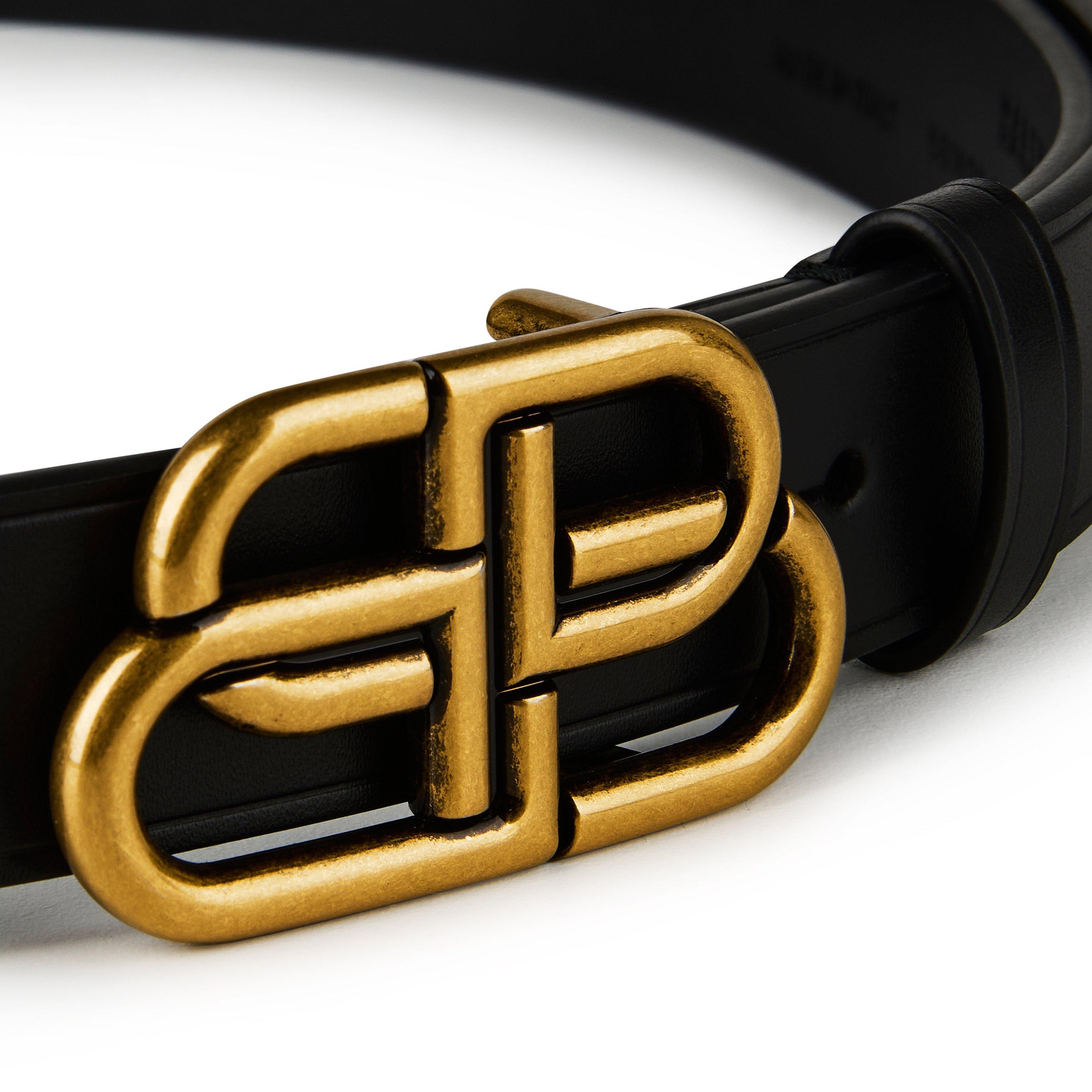 Black/Gold 1000 - Balenciaga - Bb Thin Belt - 4