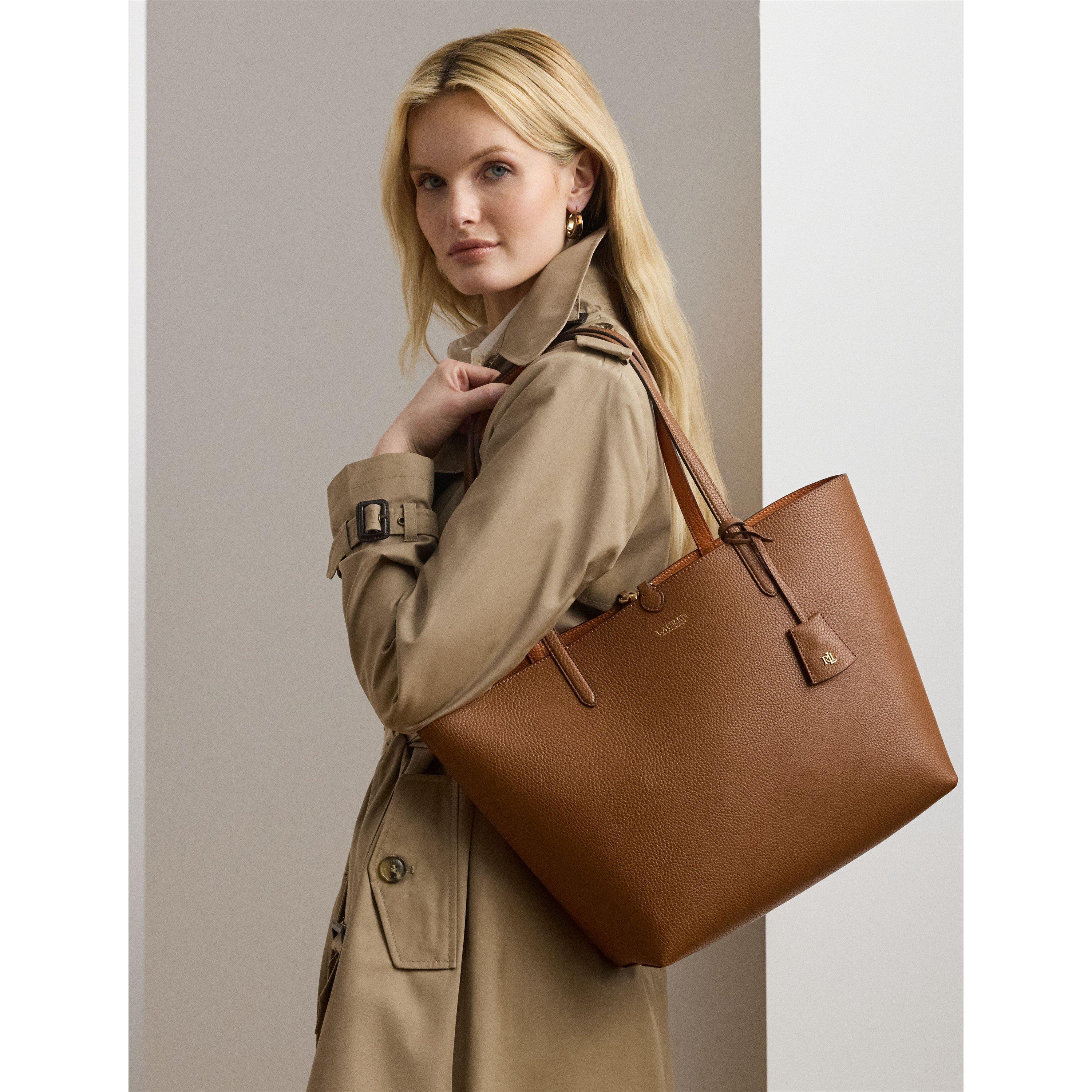 LaurenTan/Orang - Lauren by Ralph Lauren - Women's Reversible Leather Tote Bag - 3