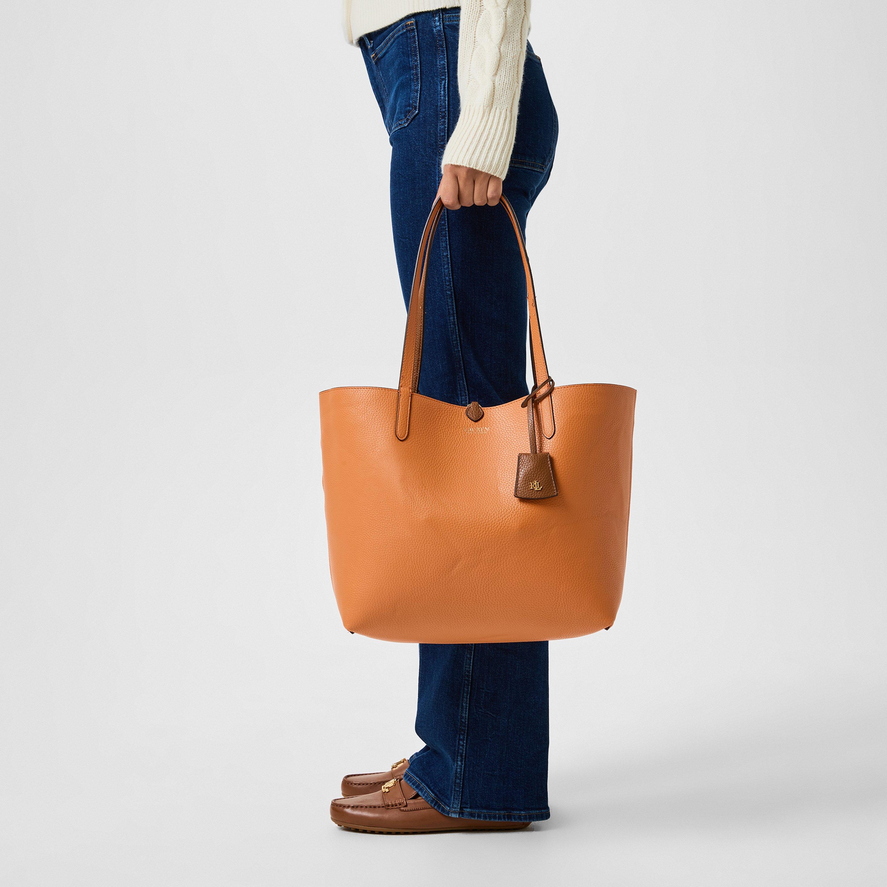 LaurenTan/Orang - Lauren by Ralph Lauren - Women's Reversible Leather Tote Bag - 5