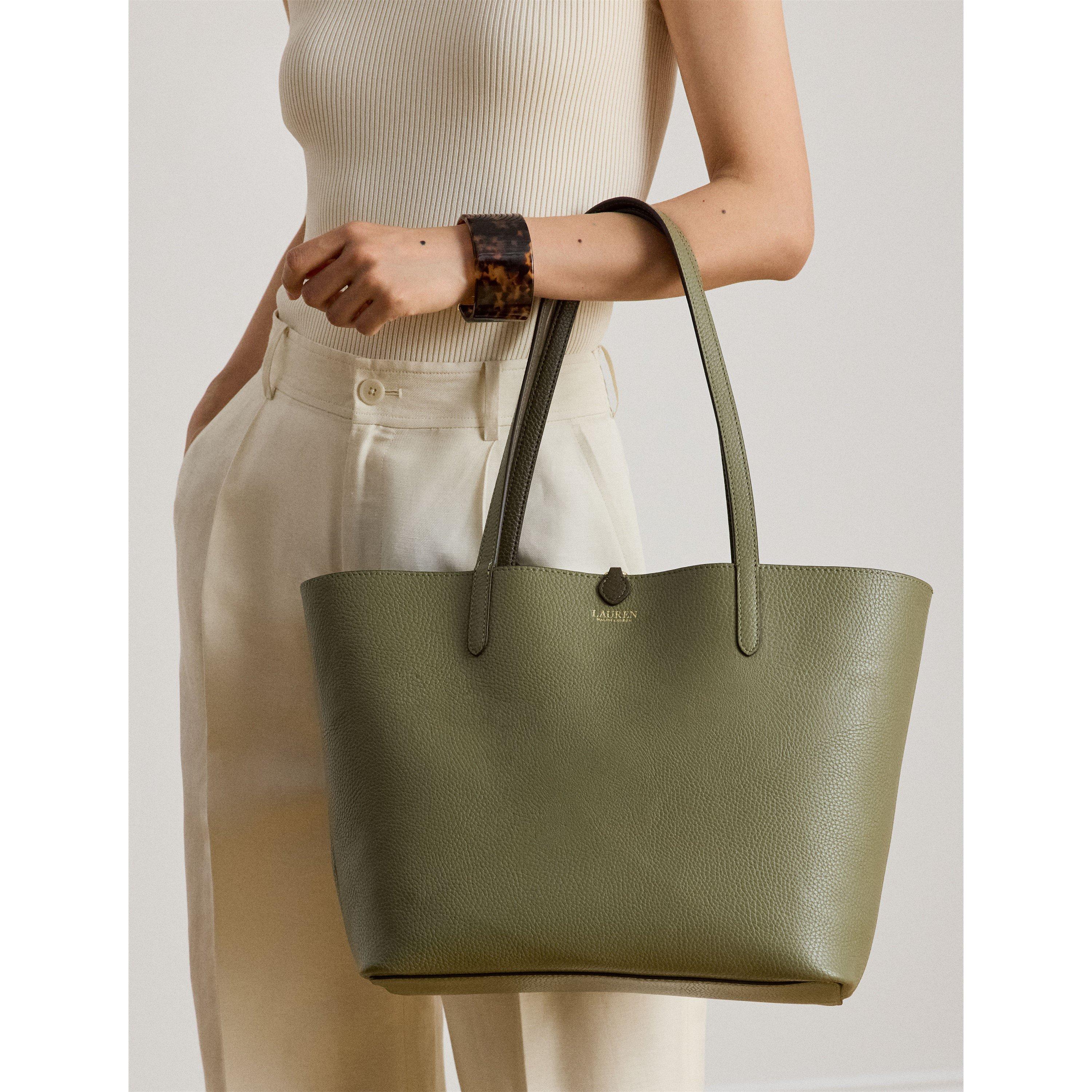 BOTANIC GREEN - Lauren by Ralph Lauren - Women's Reversible Leather Tote Bag - 3