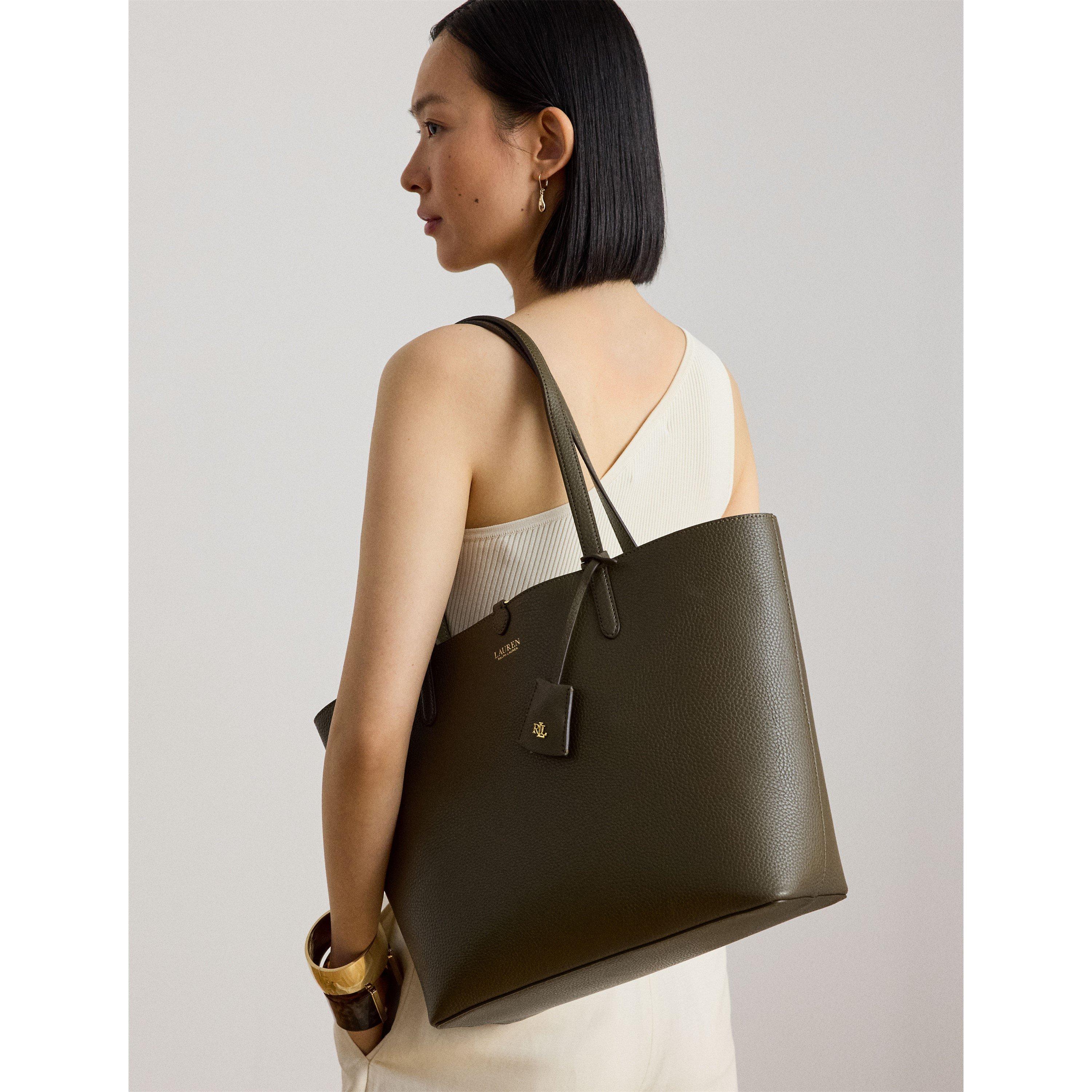 BOTANIC GREEN - Lauren by Ralph Lauren - Women's Reversible Leather Tote Bag - 7