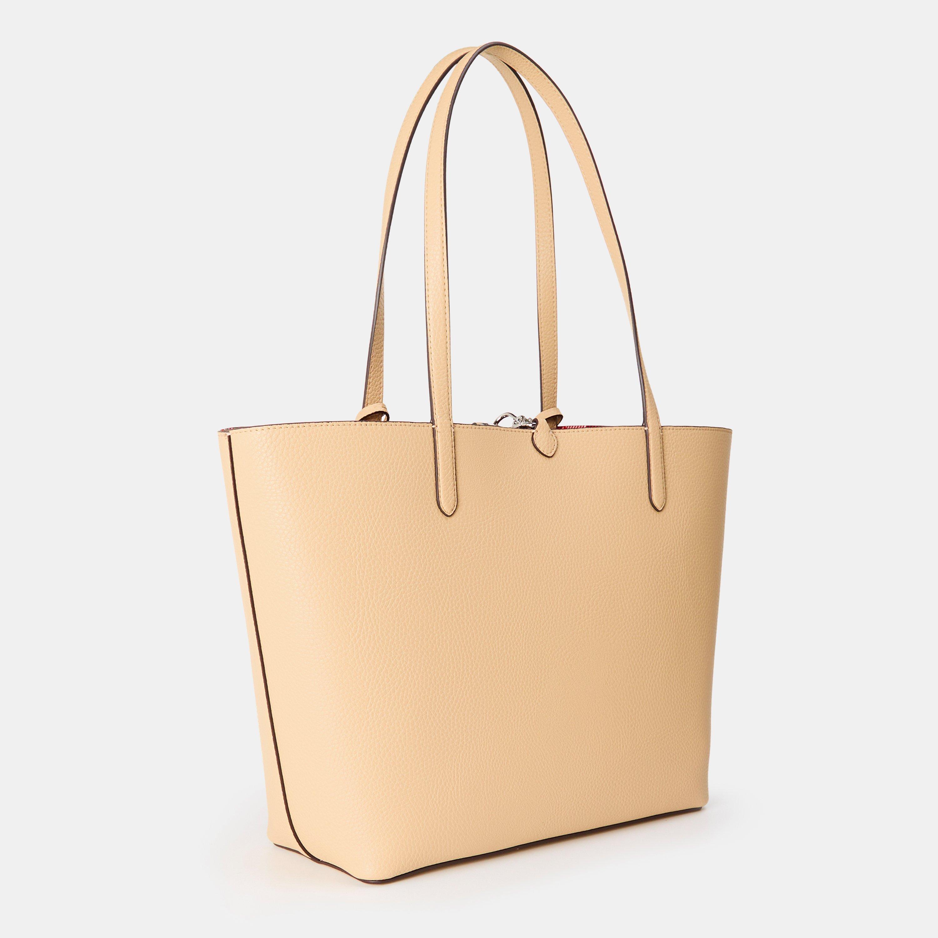 Sand/Sunset - Lauren by Ralph Lauren - Women's Reversible Leather Tote Bag - 2