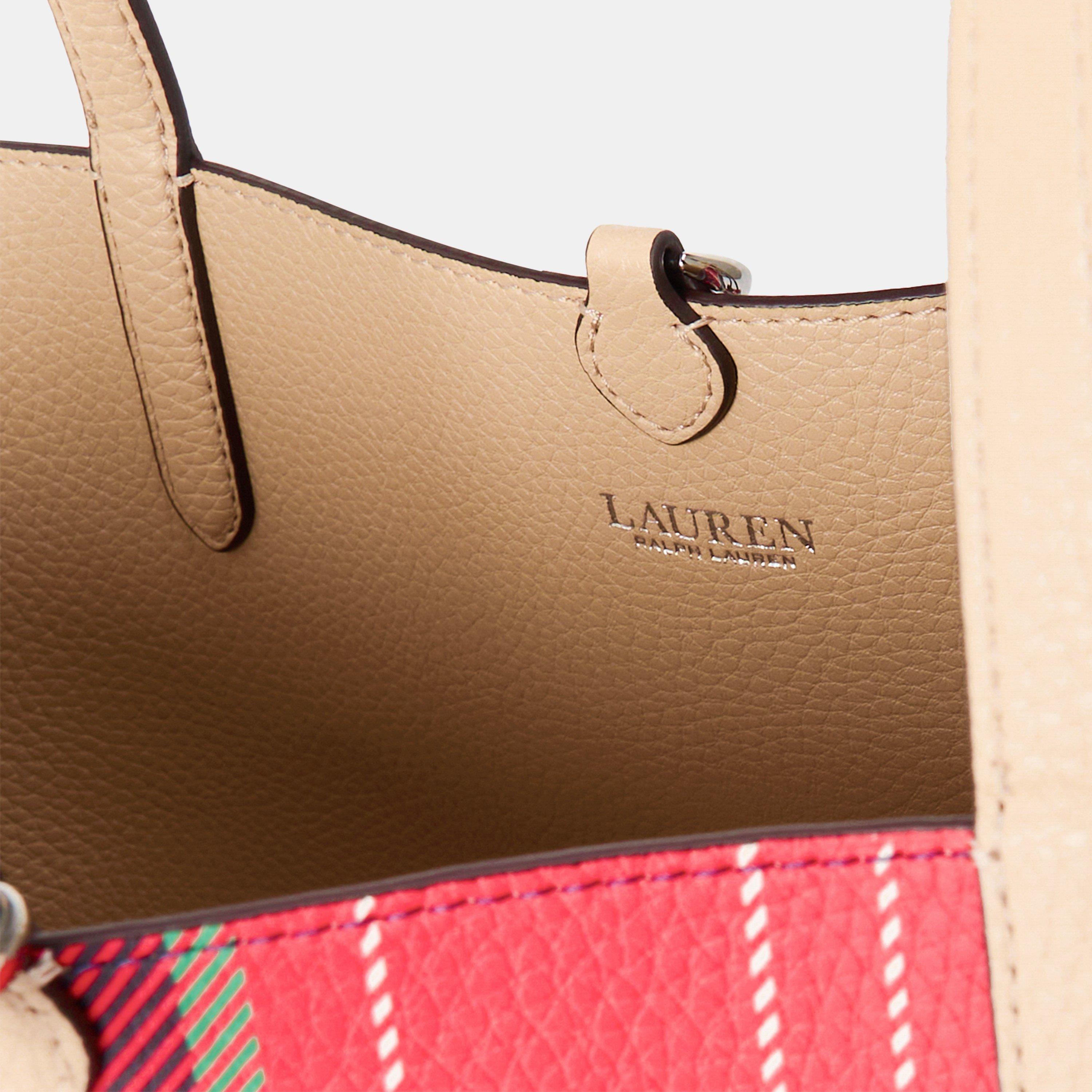 Sand/Sunset - Lauren by Ralph Lauren - Women's Reversible Leather Tote Bag - 5