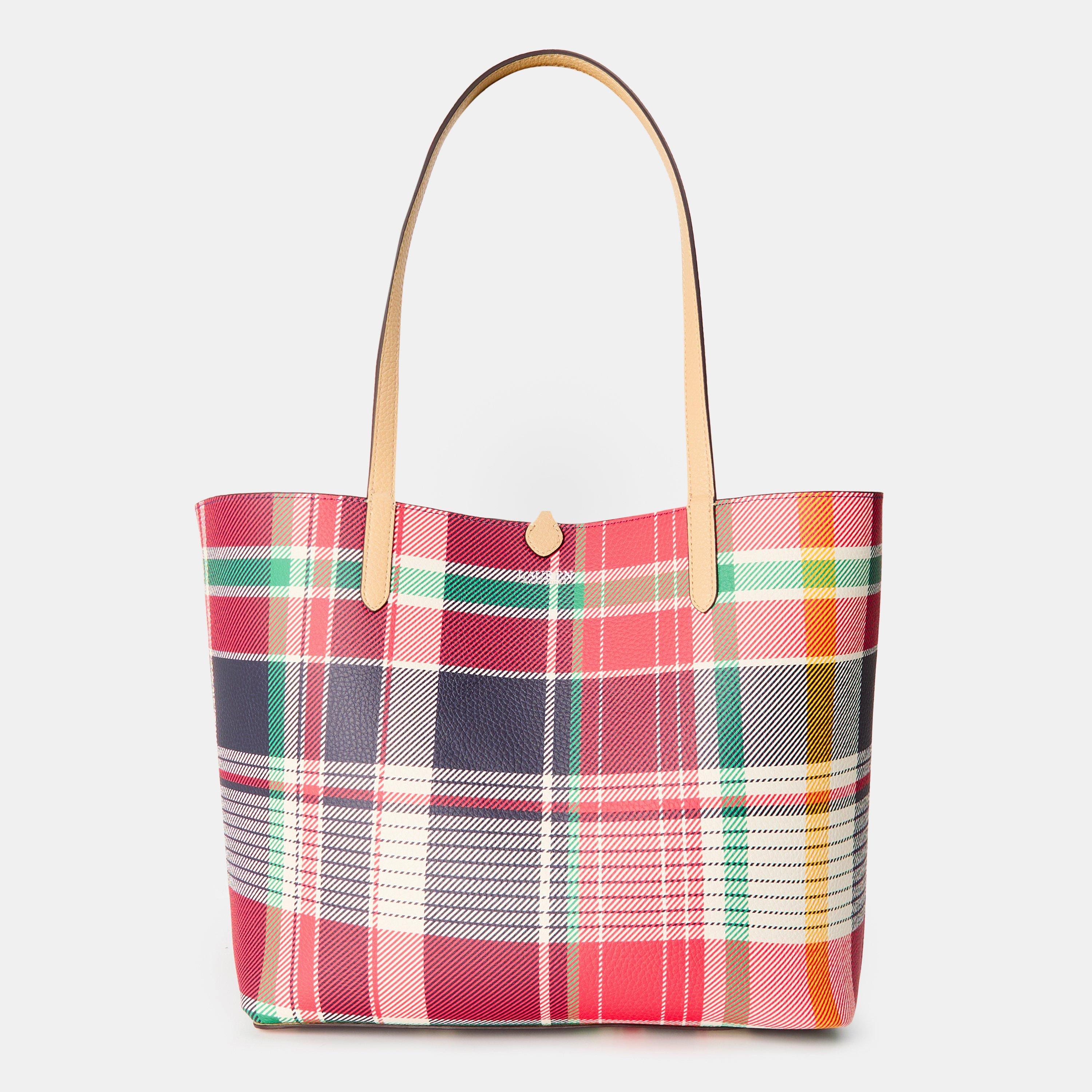 Sand/Sunset - Lauren by Ralph Lauren - Women's Reversible Leather Tote Bag - 7