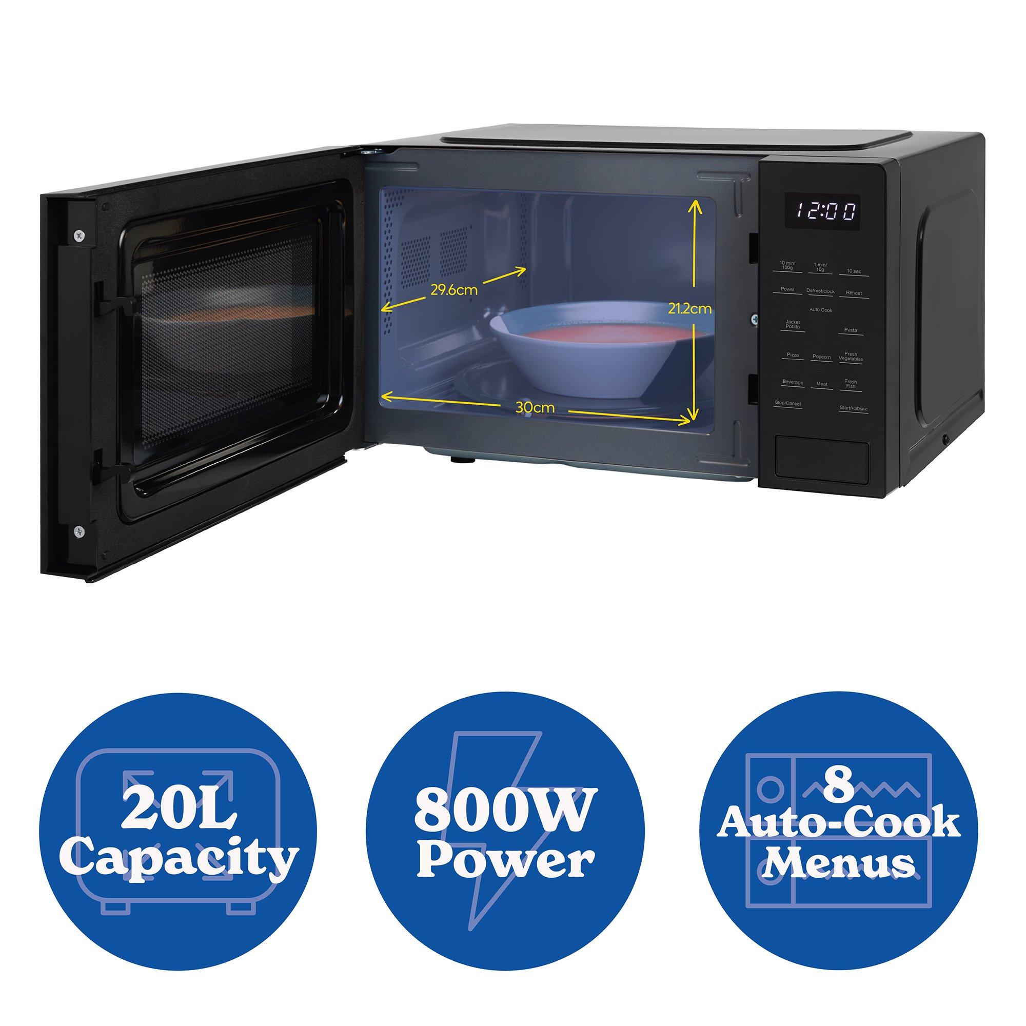 Black - Russell Hobbs - RHMT2005B Compact Digital Microwave - 7