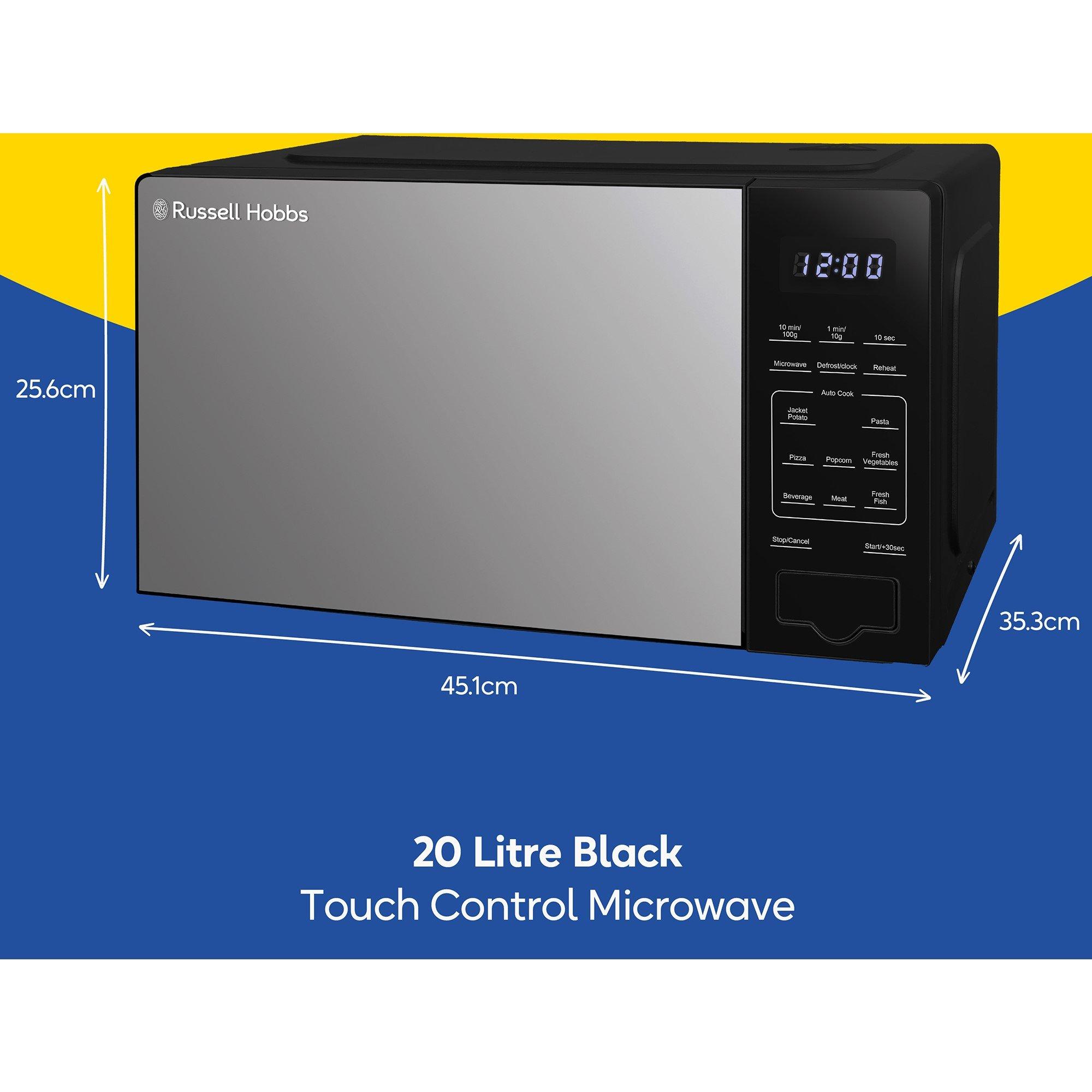 Black - Russell Hobbs - RHMT2005B-M/01 Compact Digital Microwave - 8