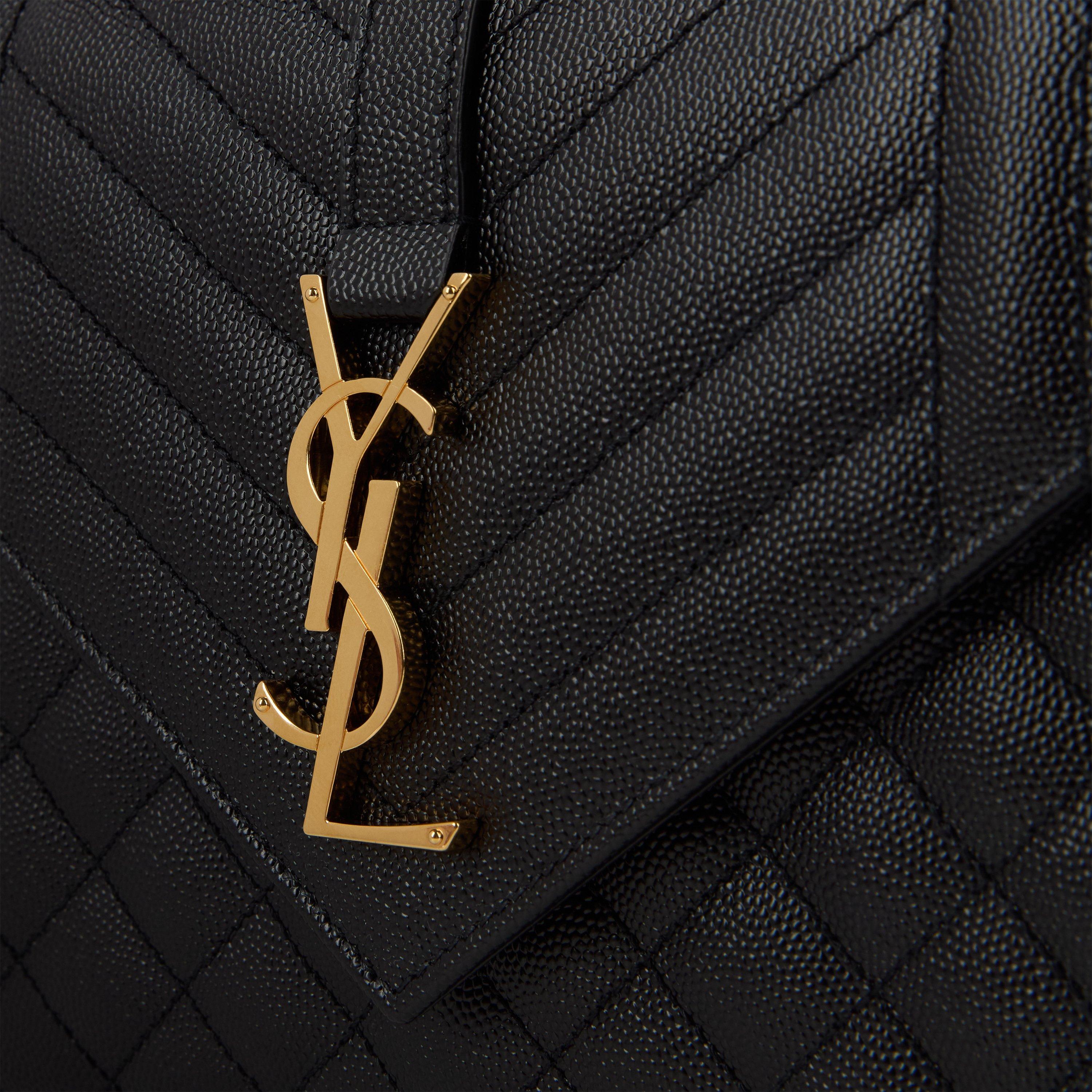 Black/Gold - Saint Laurent - Envelope Medium Shoulder Bag - 4