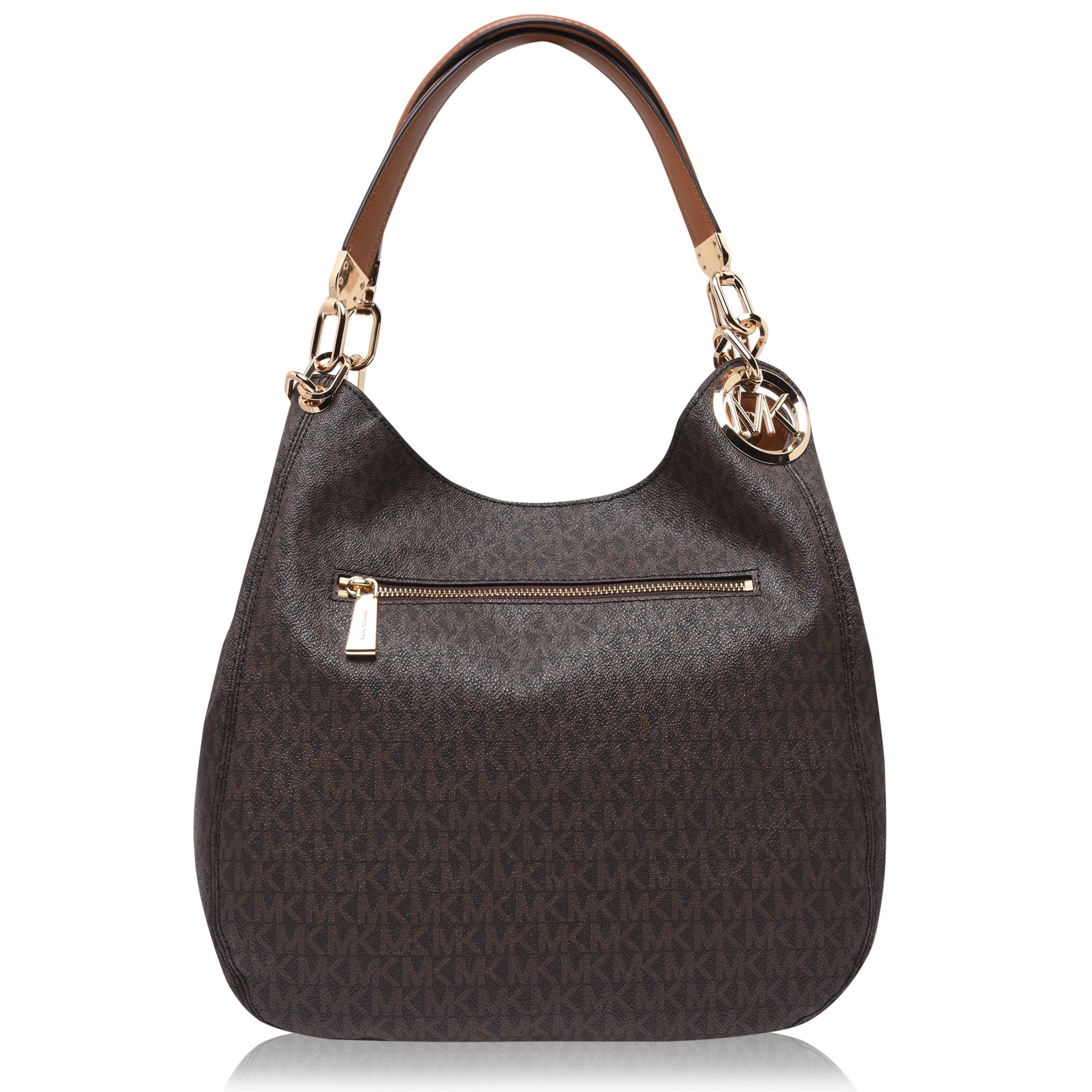 Brown/Acorn* - MICHAEL Michael Kors - Lillie Large Logo Shoulder Bag - 7