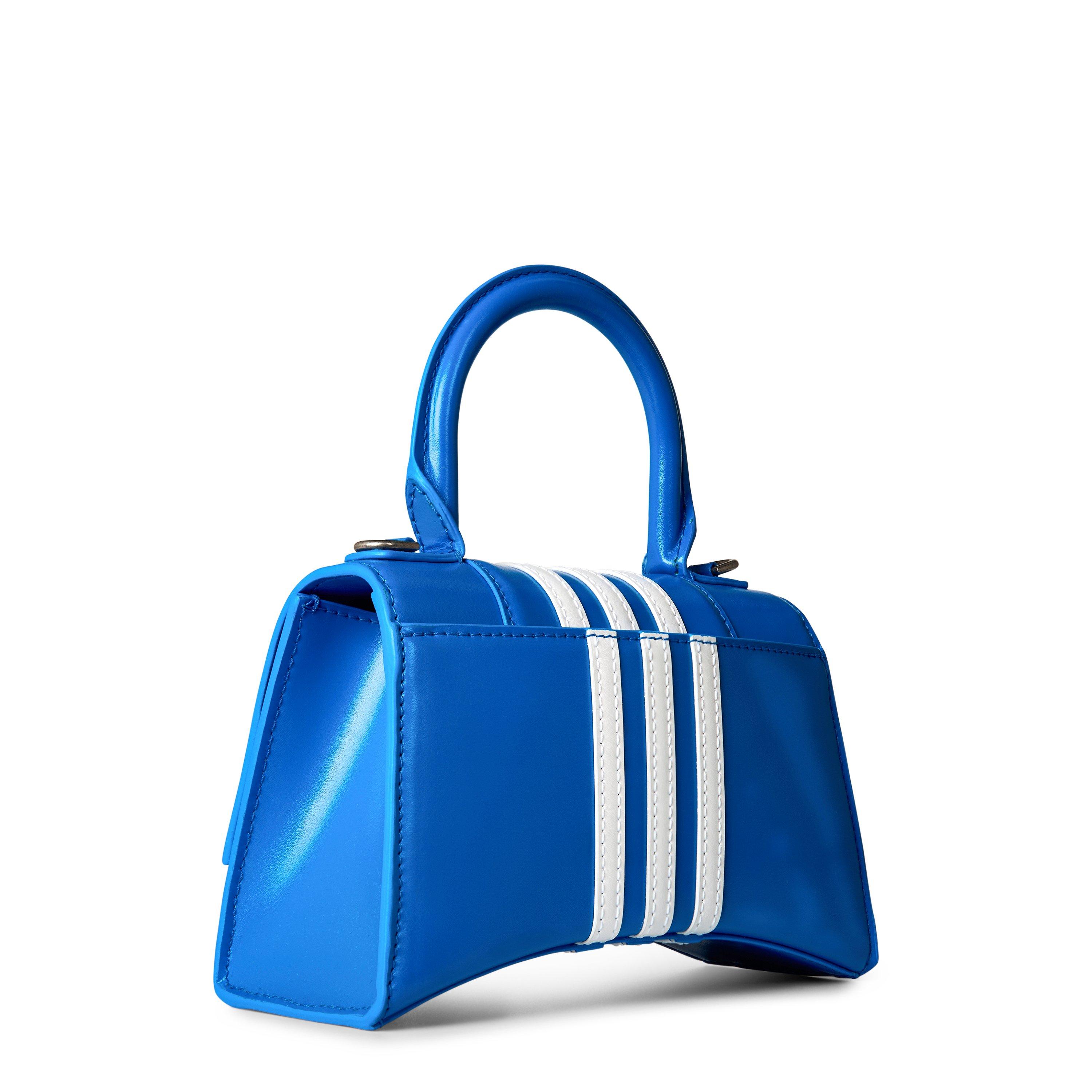 Blue/White - Balenciaga - Hour Glass Croc Cross Body Bag - 2