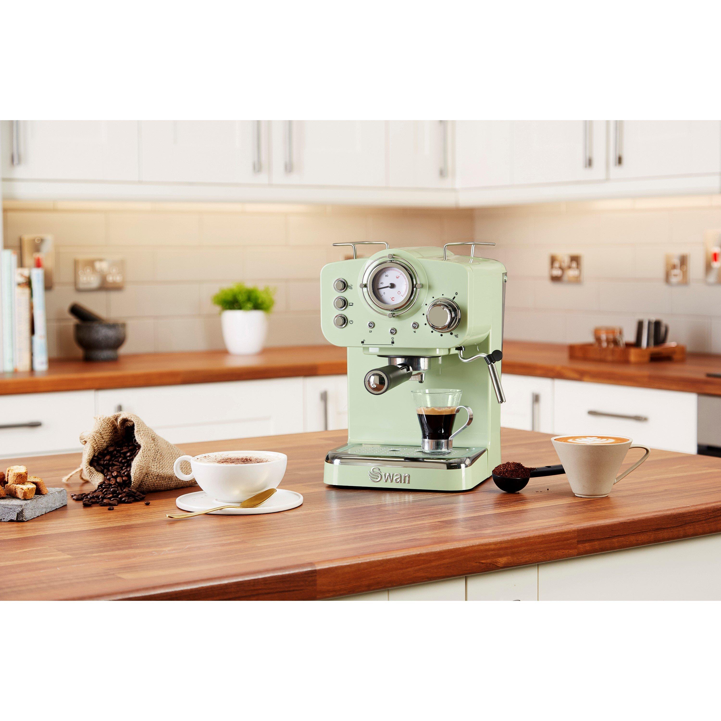 Green - Swan - Retro Pump Espresso Coffee Machine - Green - 10