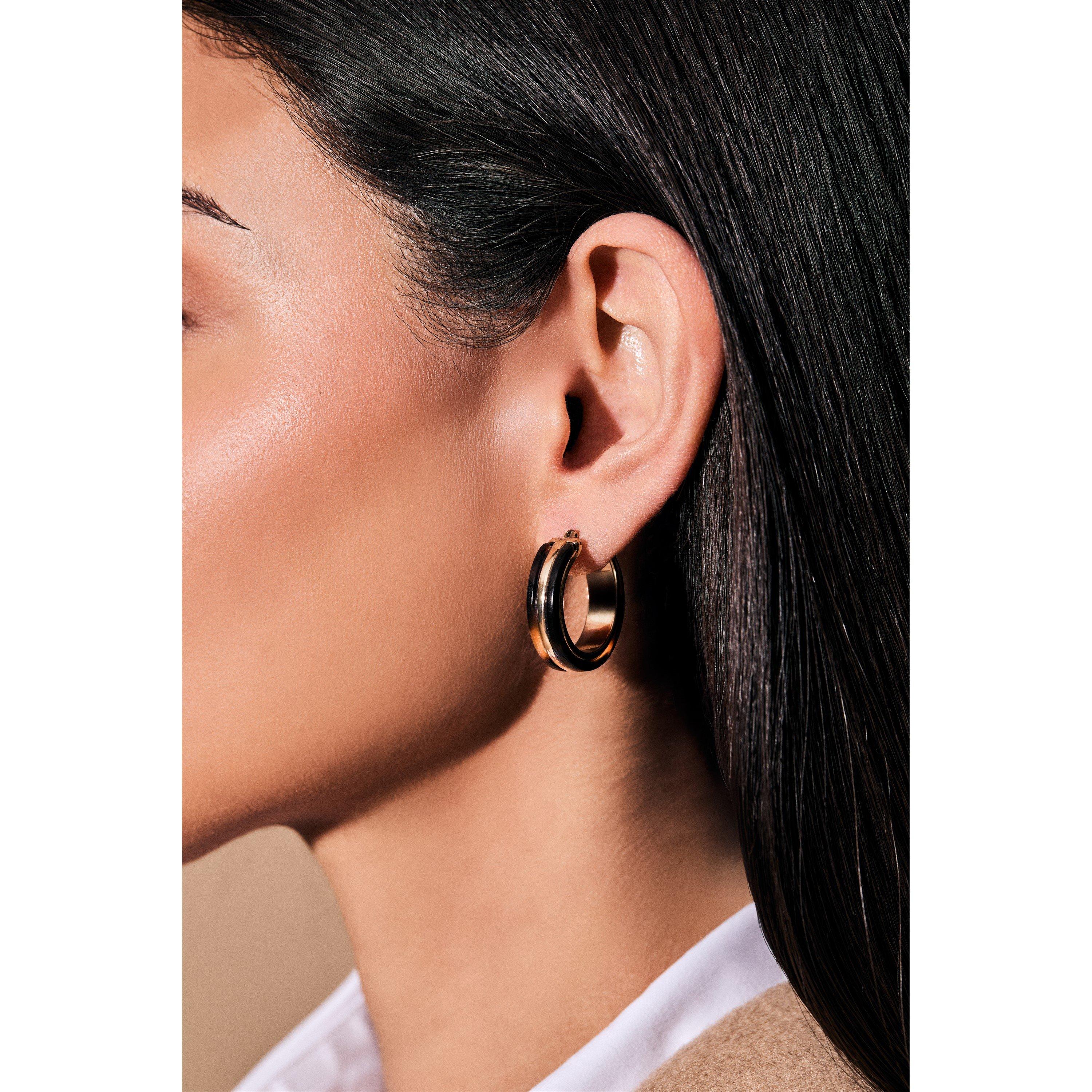 Tortoiseshell/G - Ralph Lauren - Lauren Ralph Lauren Tortoise & Gold Hoop Earrings - 3