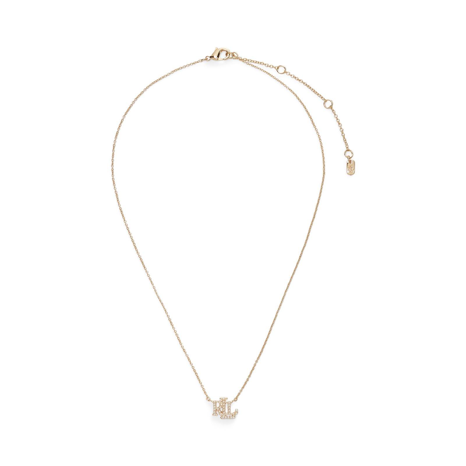 Gold/Pearl - Ralph Lauren - Lauren Ralph Lauren Gold Pearl Logo Necklace - 2
