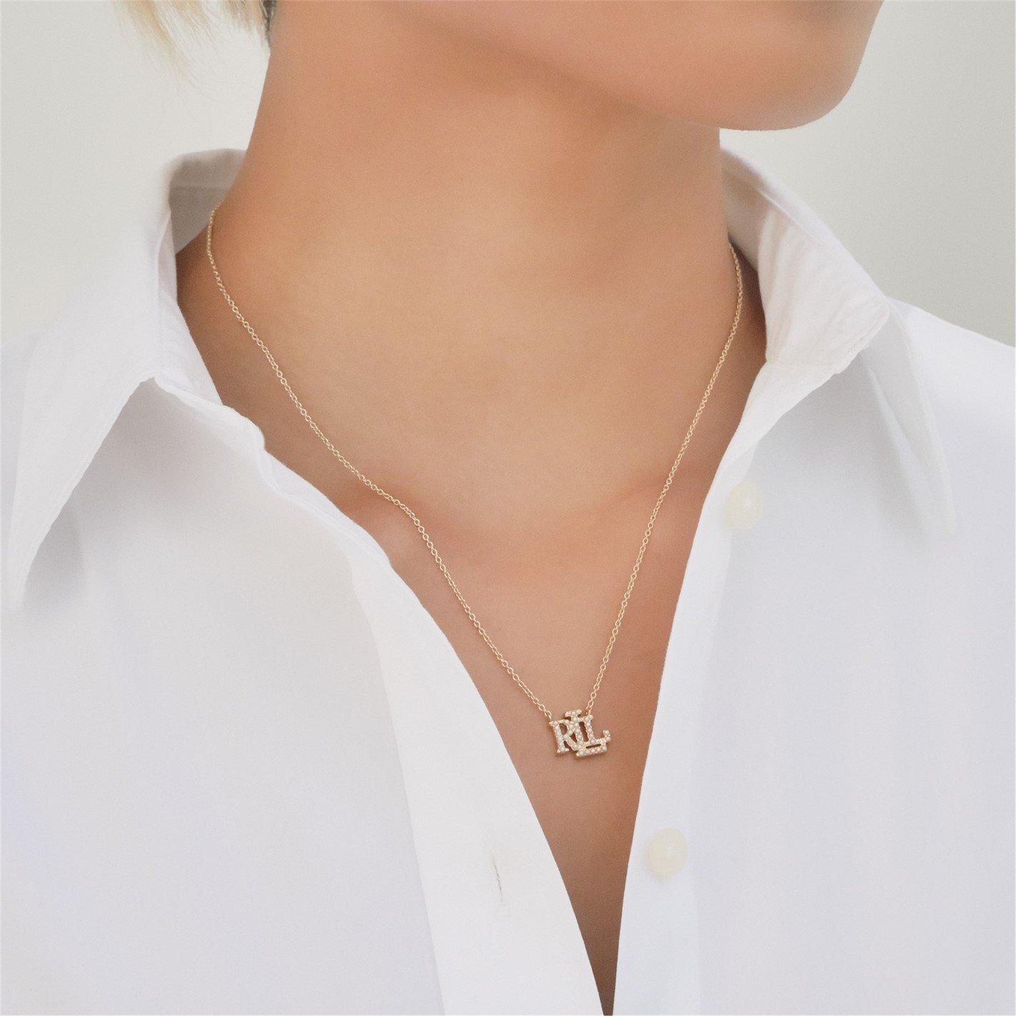 Gold/Pearl - Ralph Lauren - Lauren Ralph Lauren Gold Pearl Logo Necklace - 3