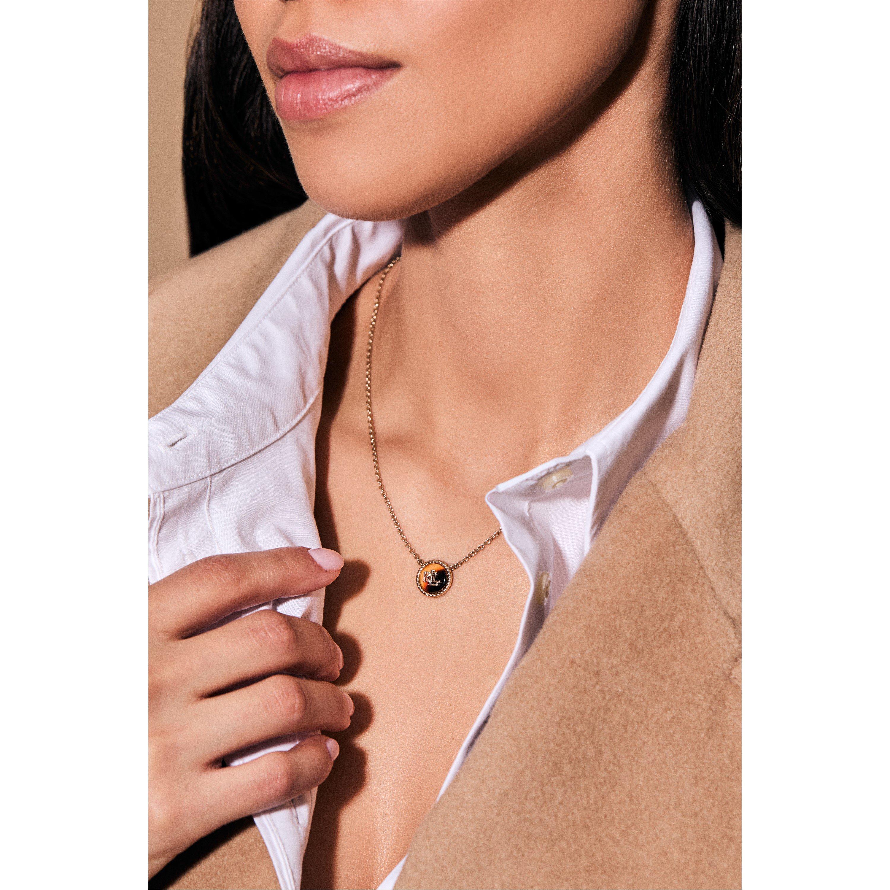 Tortoiseshell/G - Ralph Lauren - Lauren Ralph Lauren Tortoise & Gold Logo Necklace - 2