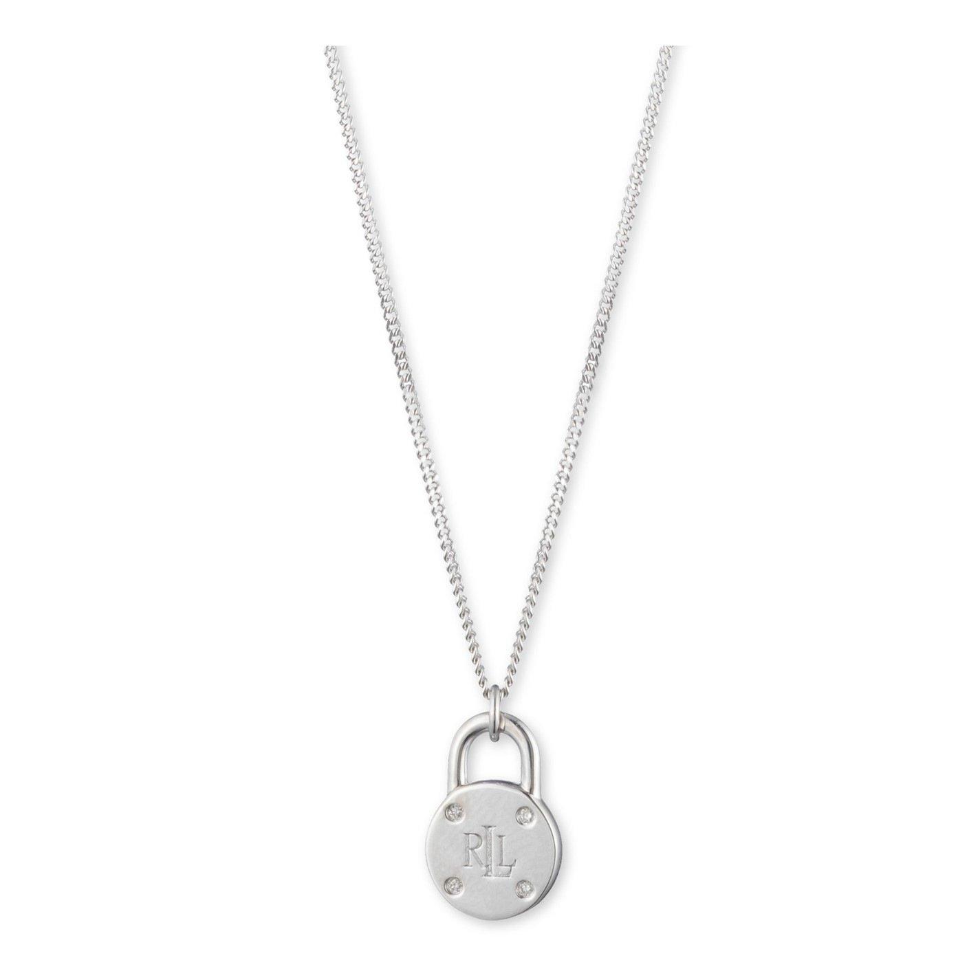 Silver 925/Diam - Ralph Lauren - Lauren Ralph Lauren 925 Sterling Silver Padlock Pendant Necklace - 1