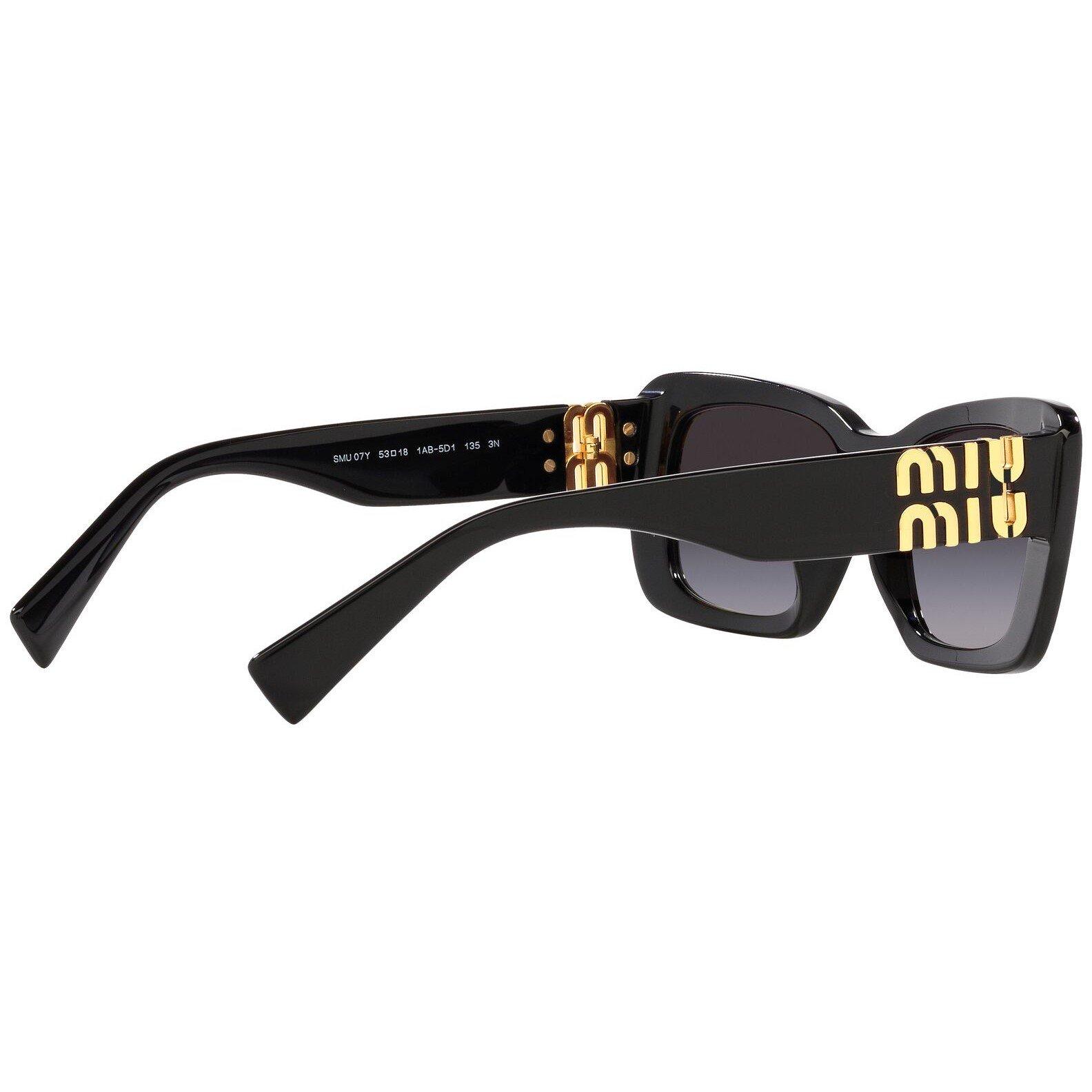 Grey - Miu Miu - Rectangle Sunglasses - 9
