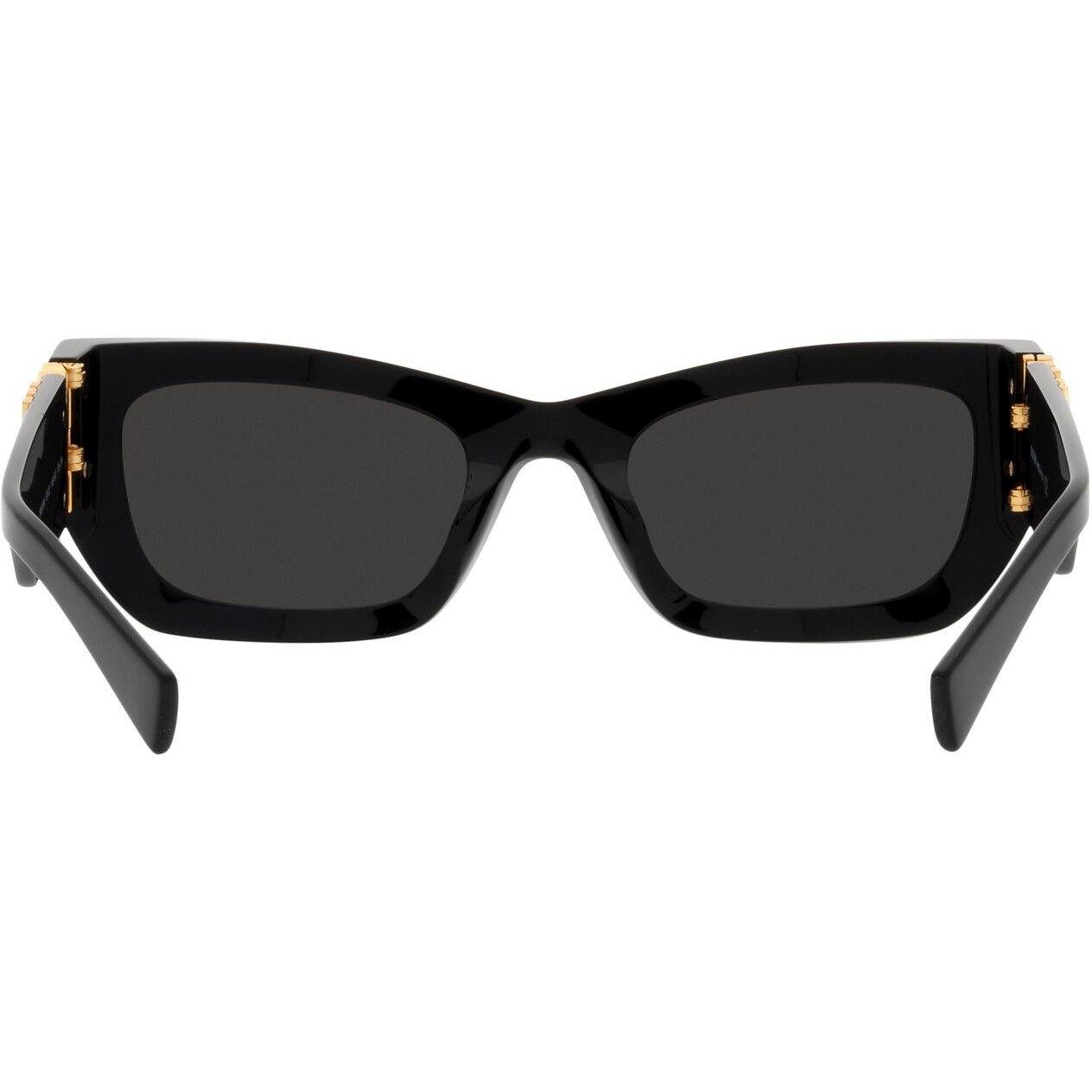 Grey - Miu Miu - Women's Logo-Plaque Rectangular Sunglasses - 7