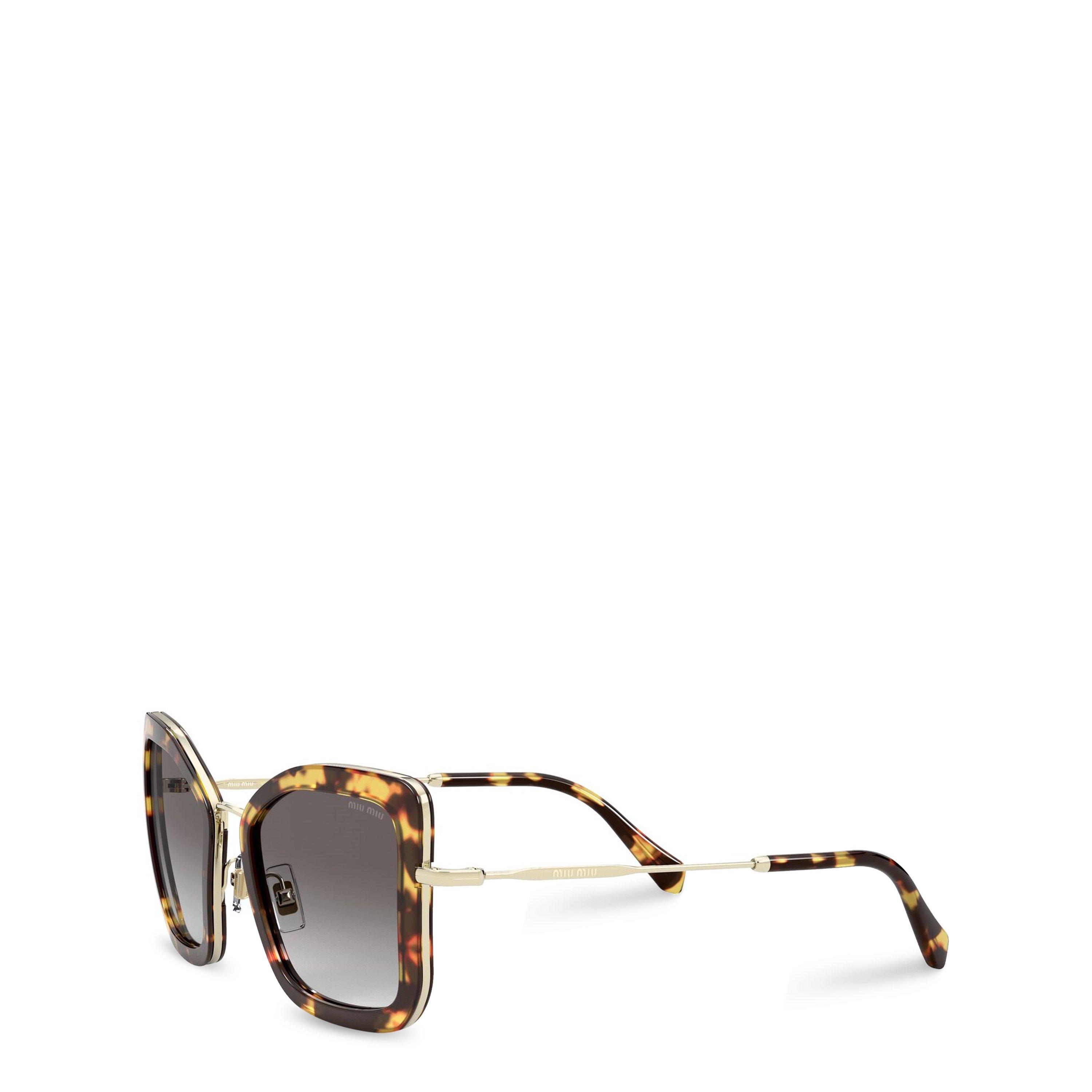 Grey - Miu Miu - Tortoise Shell Square Sunglasses - 1