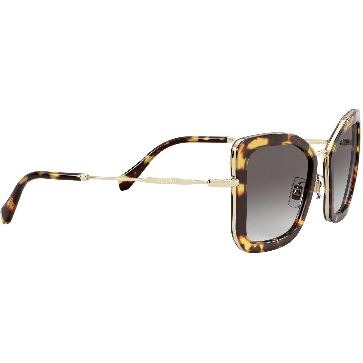 Grey - Miu Miu - Tortoise Shell Square Sunglasses - 11