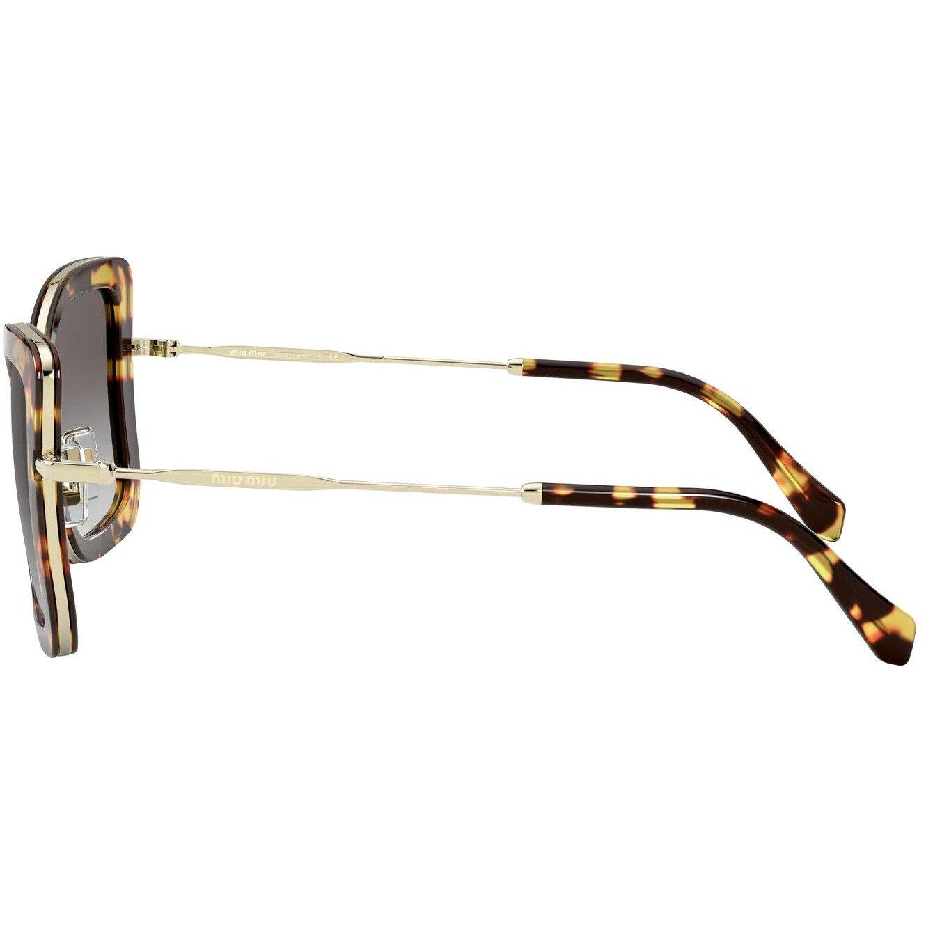 Grey - Miu Miu - Tortoise Shell Square Sunglasses - 4