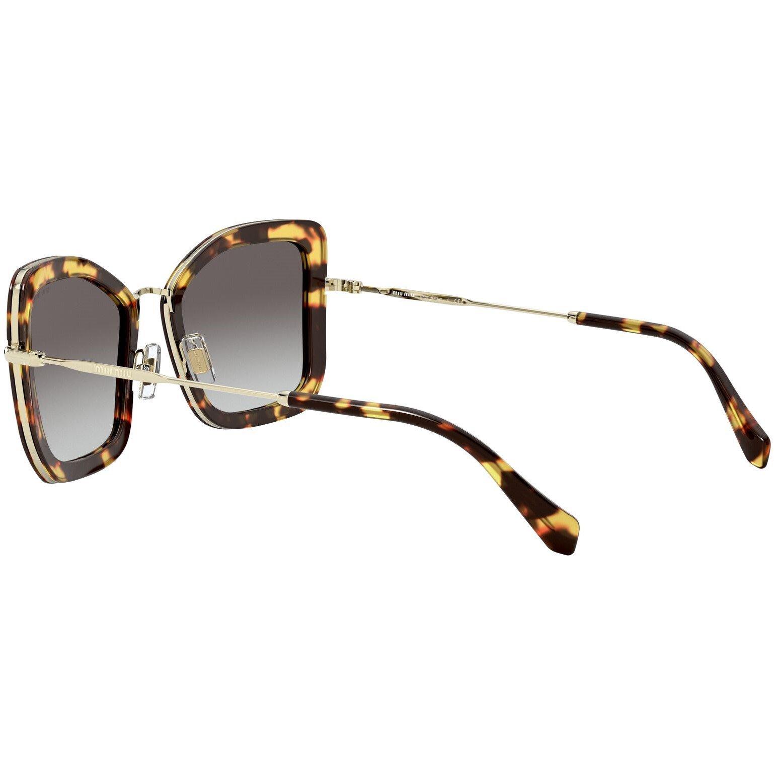 Grey - Miu Miu - Tortoise Shell Square Sunglasses - 5