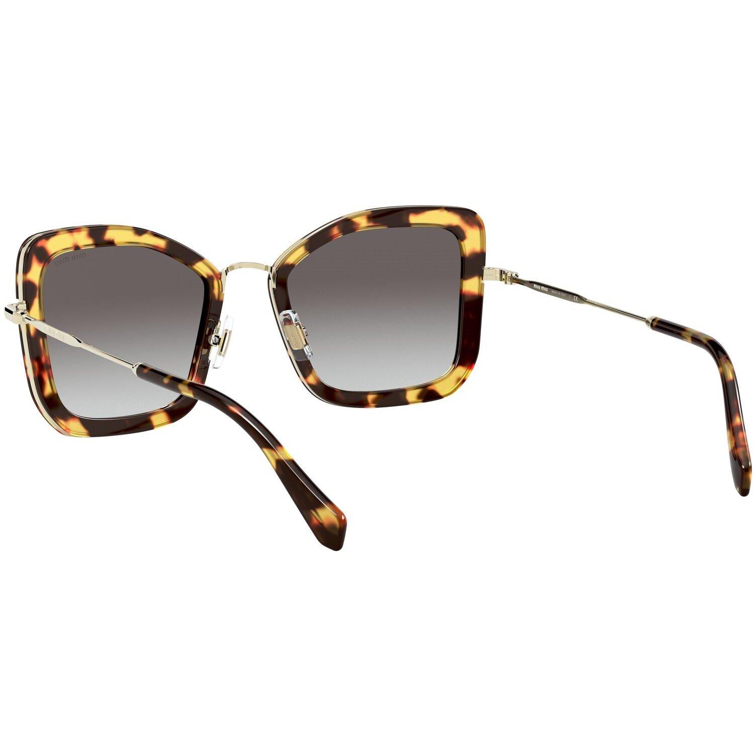 Grey - Miu Miu - Tortoise Shell Square Sunglasses - 6