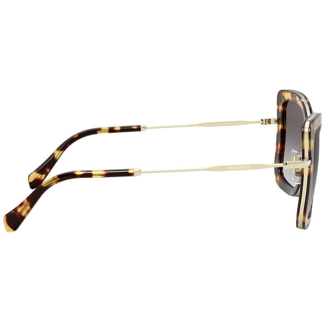 Grey - Miu Miu - Tortoise Shell Square Sunglasses - 10