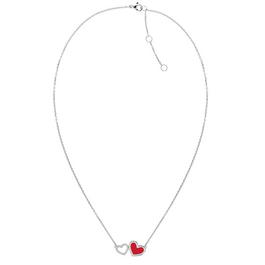 Tommy Hilfiger Womens Red Enamel Heart Necklace