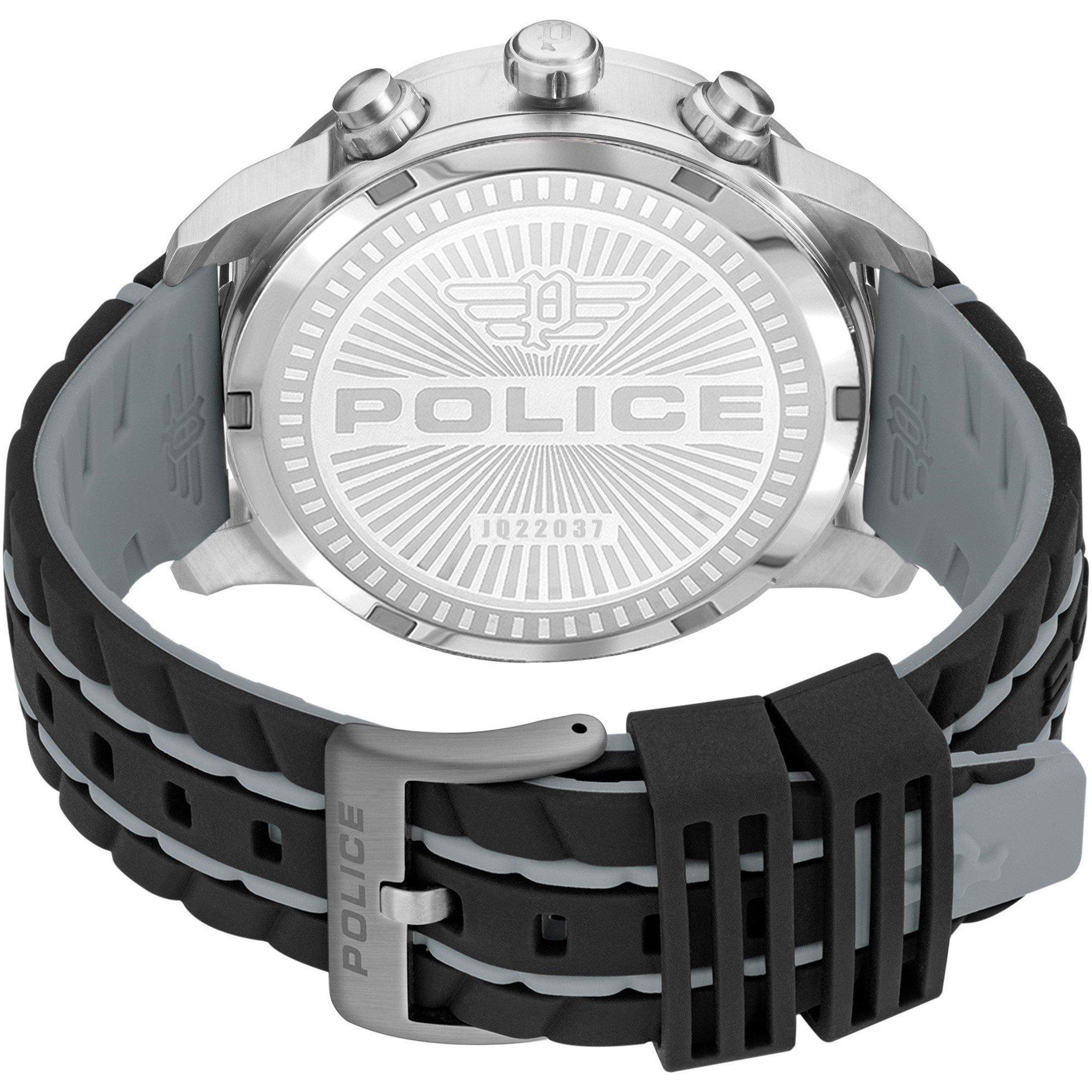 Black - Police - Silicone Strap Quartz Watch - 3