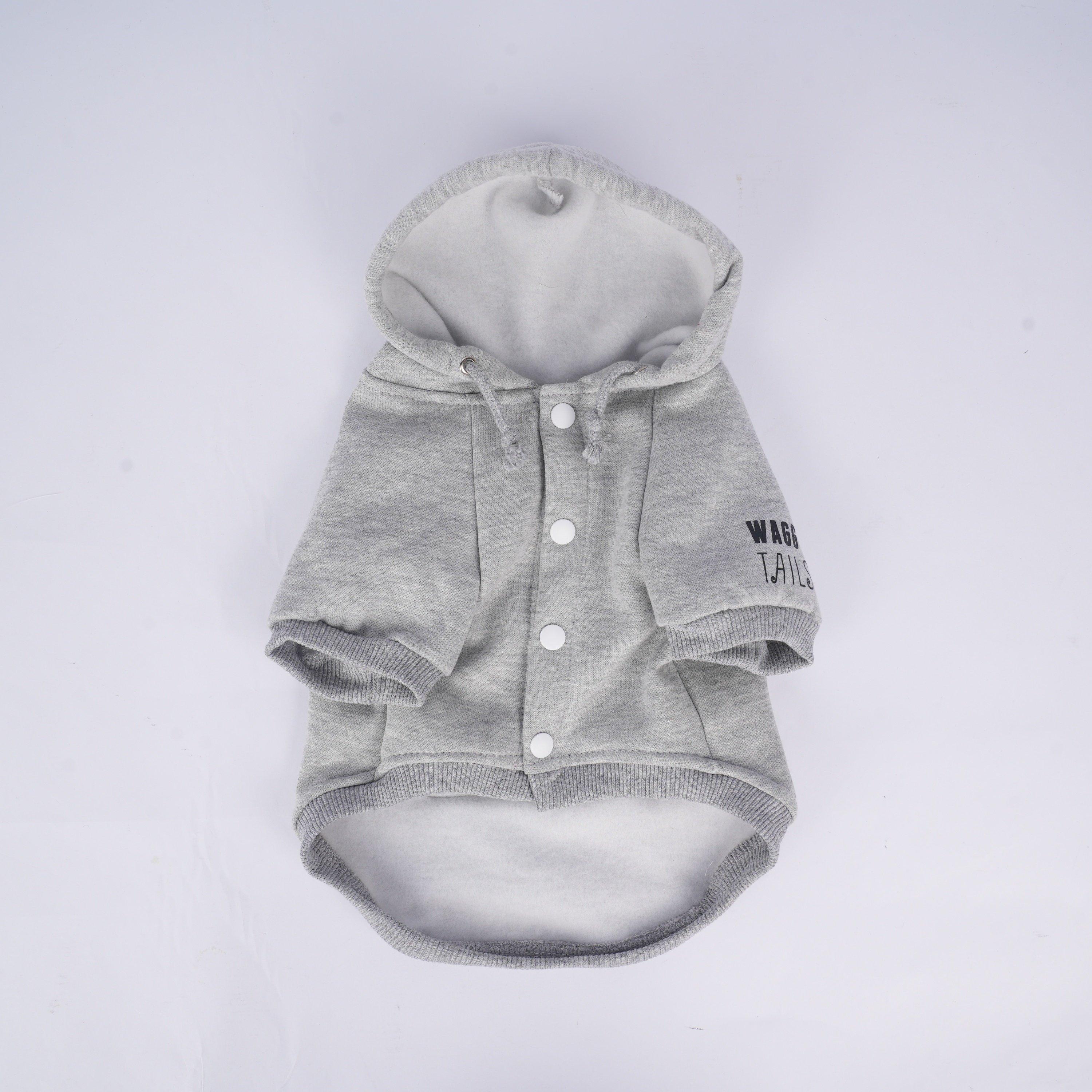 Grey - Waggy Tails - Marl Hoodie - 1