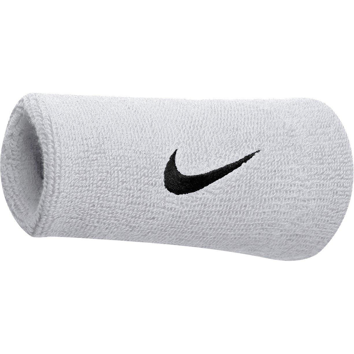 Nike Men's Swoosh Doublewide Wristbands - White/Black