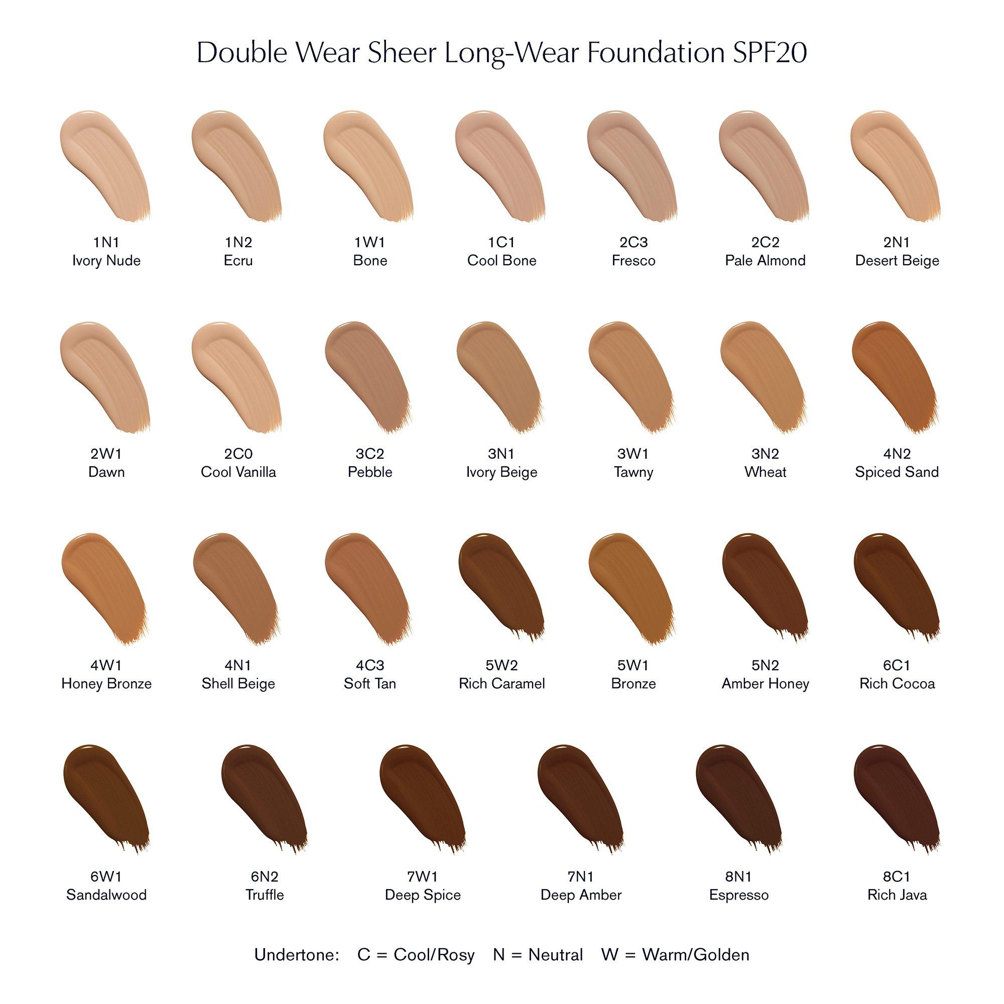 1N2 Ecru - Estee Lauder - Double Wear Sheer Long-Wear Foundation SPF20 30ml - 6