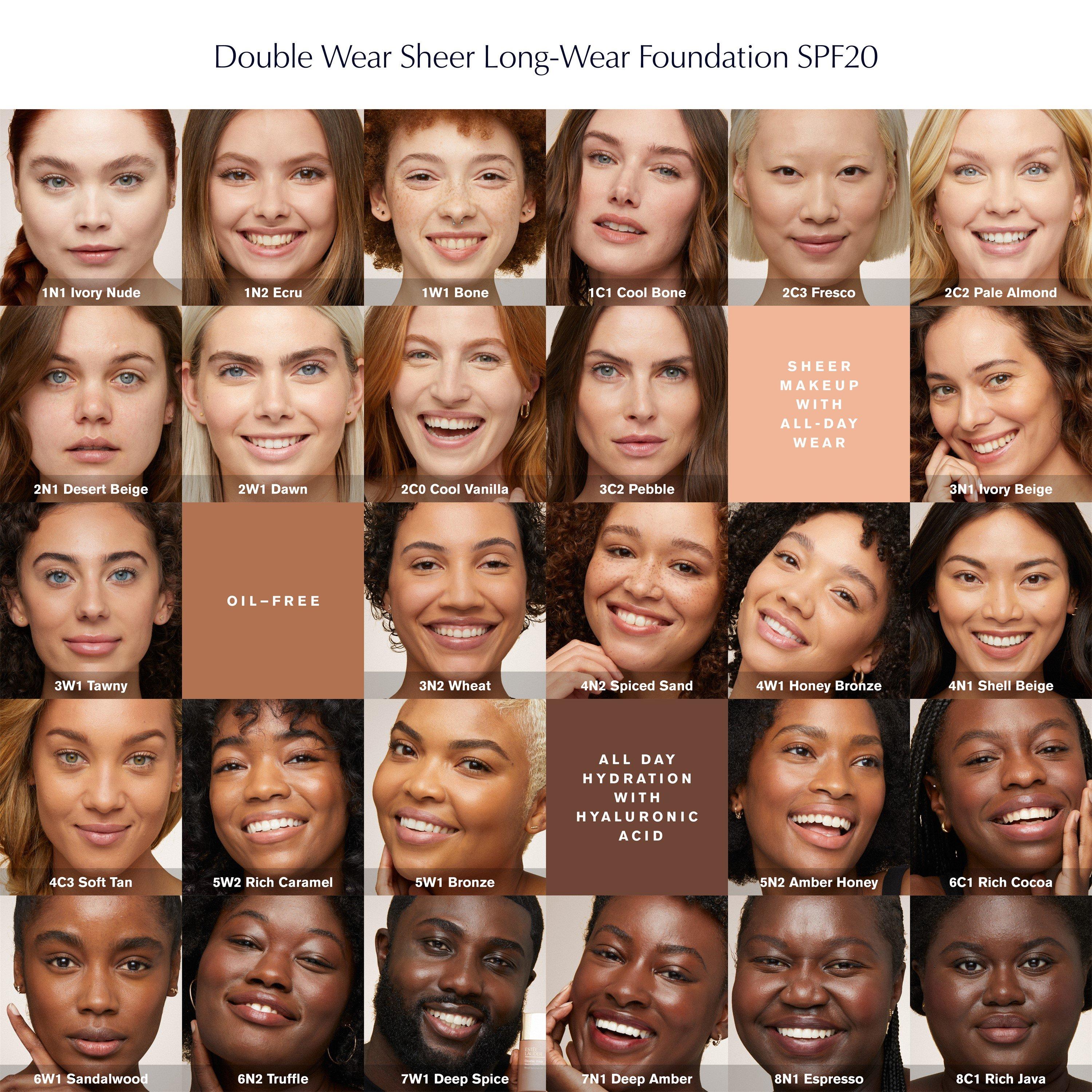6W1 Sandal Wood - Estee Lauder - Double Wear Sheer Long-Wear Foundation SPF20 30ml - 7