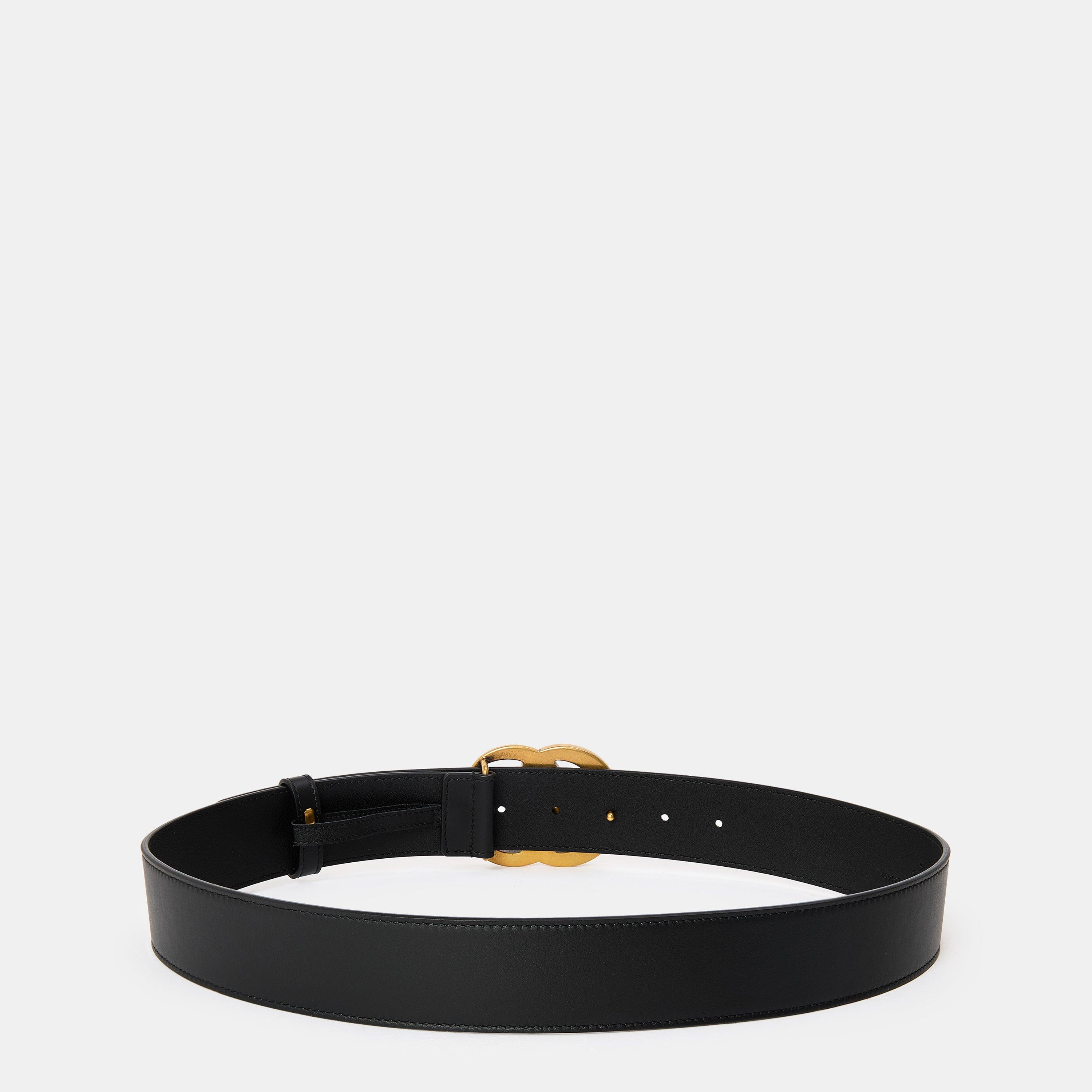 Nero - Gucci - Women's Plain Leather Marmont Belt - 2