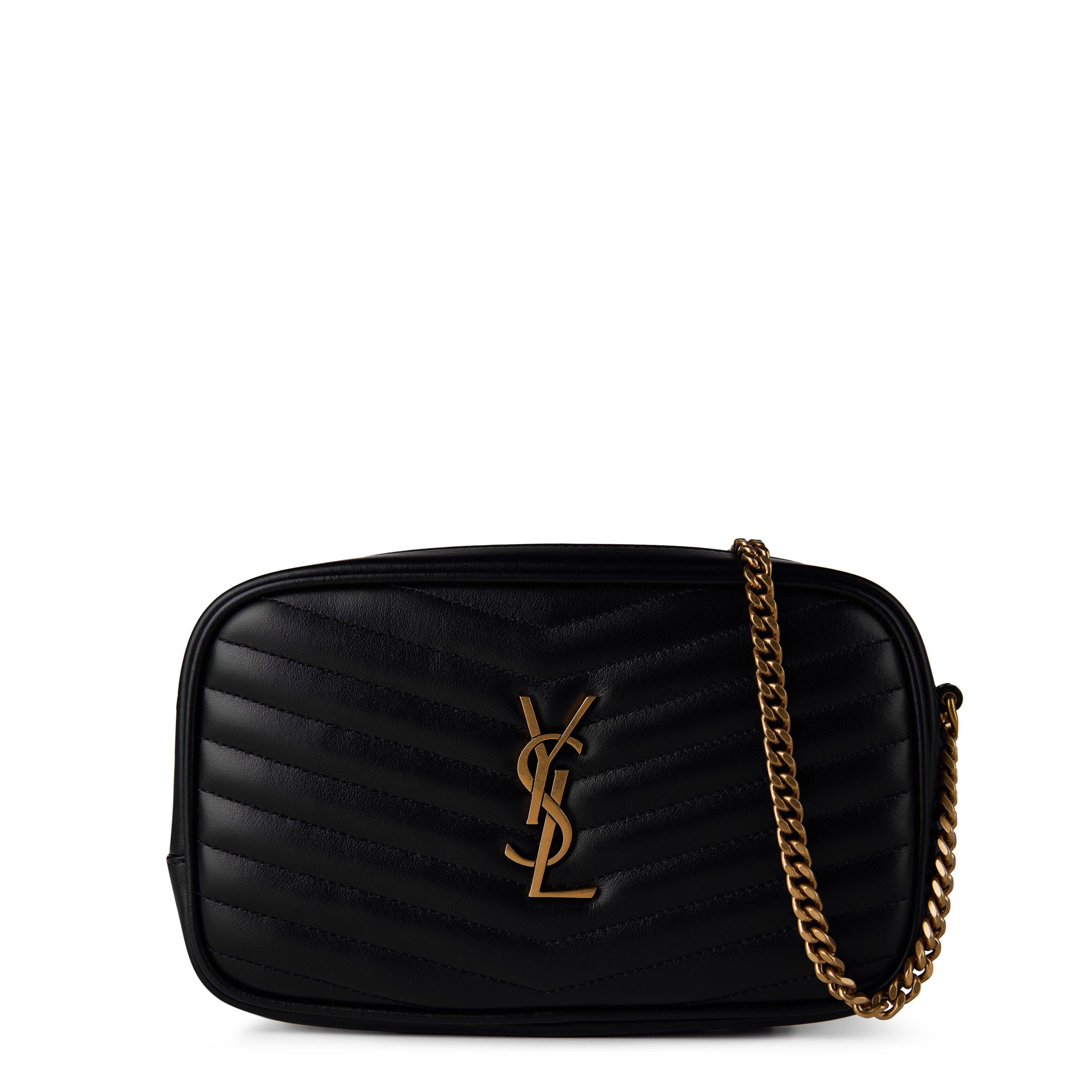 Saint Laurent Lou Mini Leather Shoulder Bag - Black/Gold
