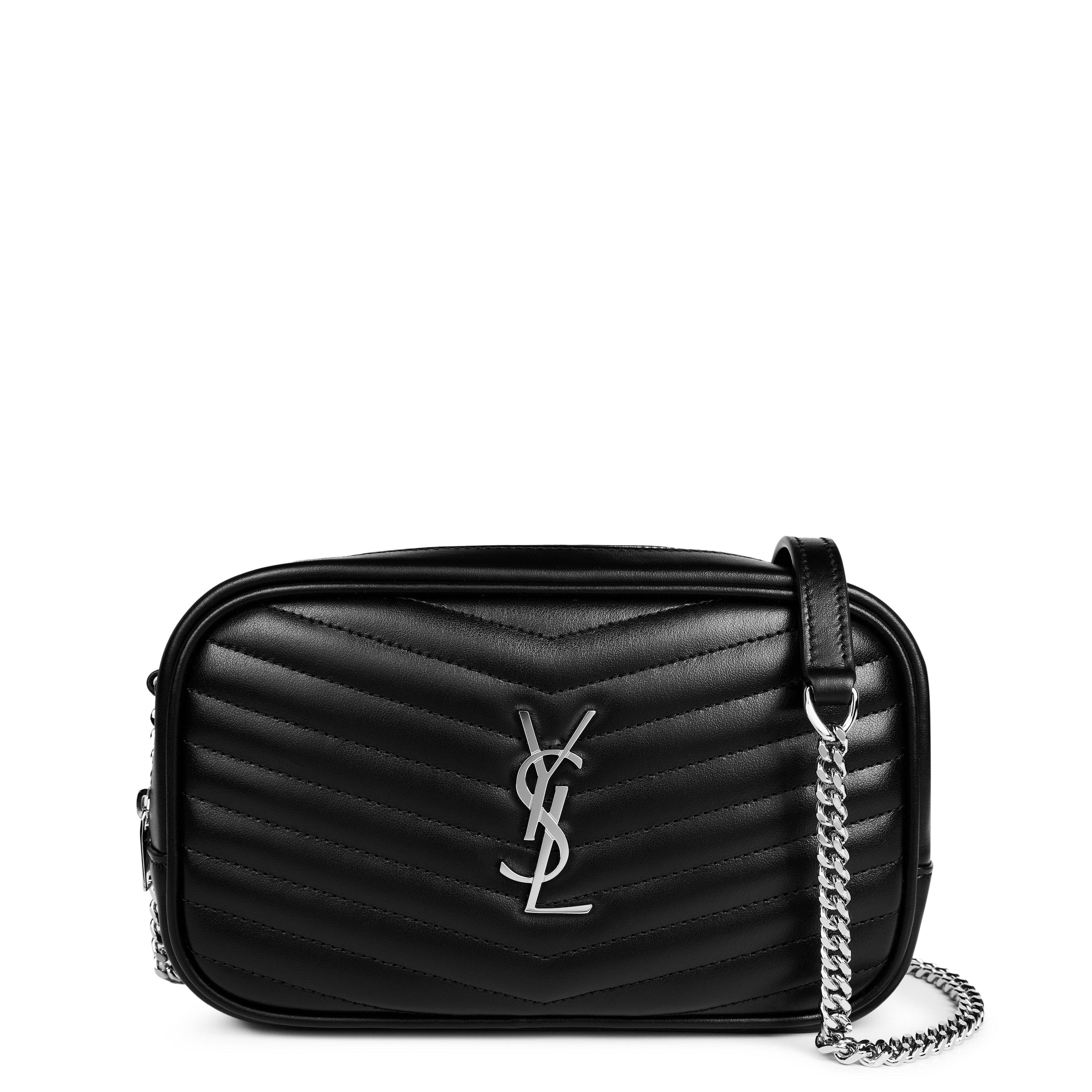 Saint Laurent Lou Mini Leather Shoulder Bag - Black/Silver