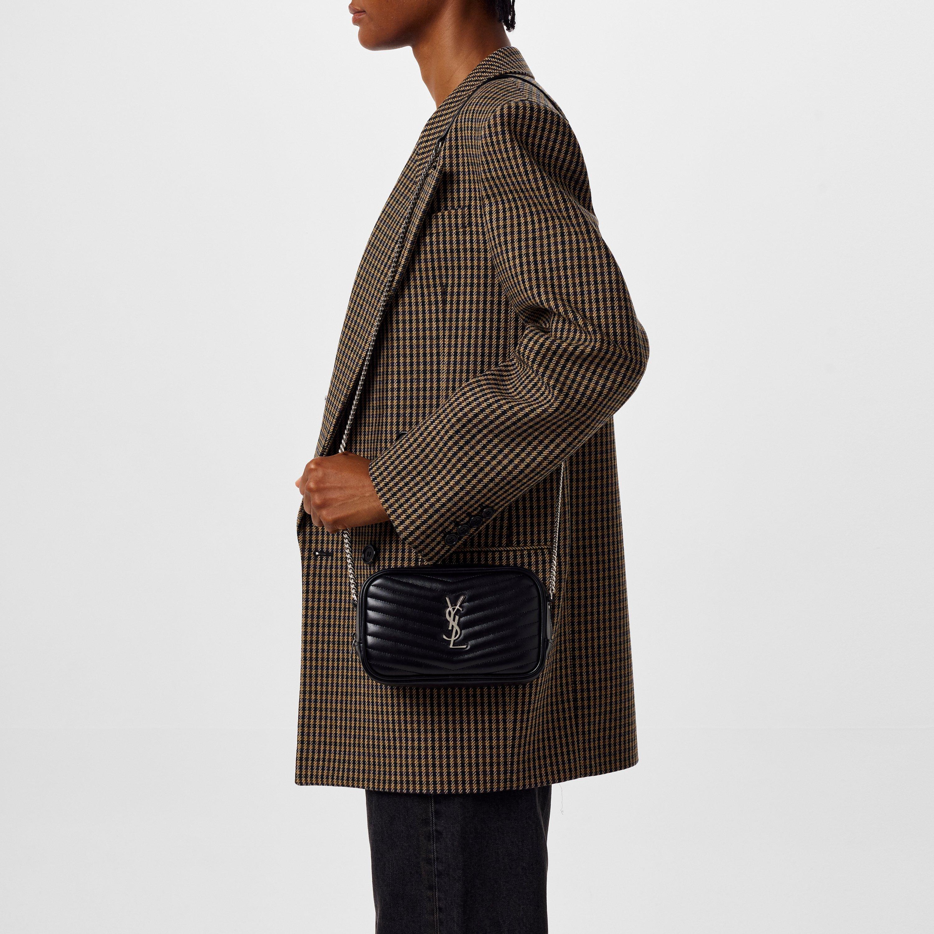 Black/Silver - Saint Laurent - Lou Mini Leather Shoulder Bag - 2