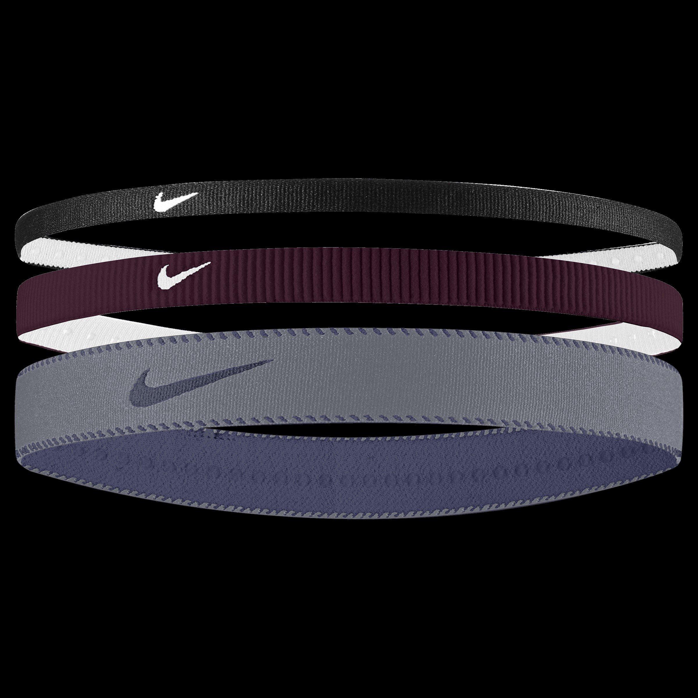 Nike  Flex Mixed Width Headbands (3 Pack) - Burgundy/Indigo - Ladies