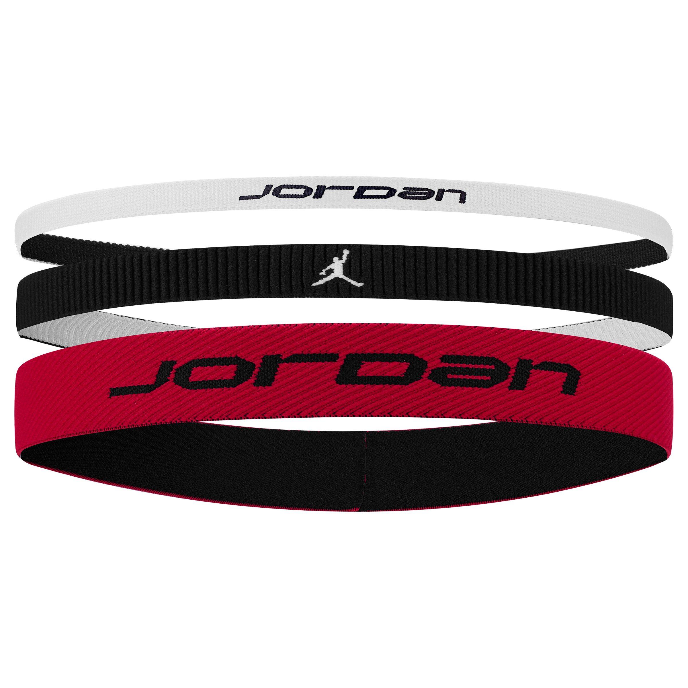 Nero/Rosso - Air Jordan - Sport Mixed Width Headbands (3 Pack)