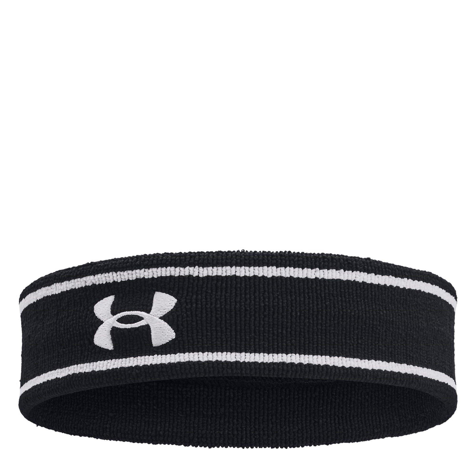 Under Armour  Adults Striped Performance Terry Headband - Black - Mens