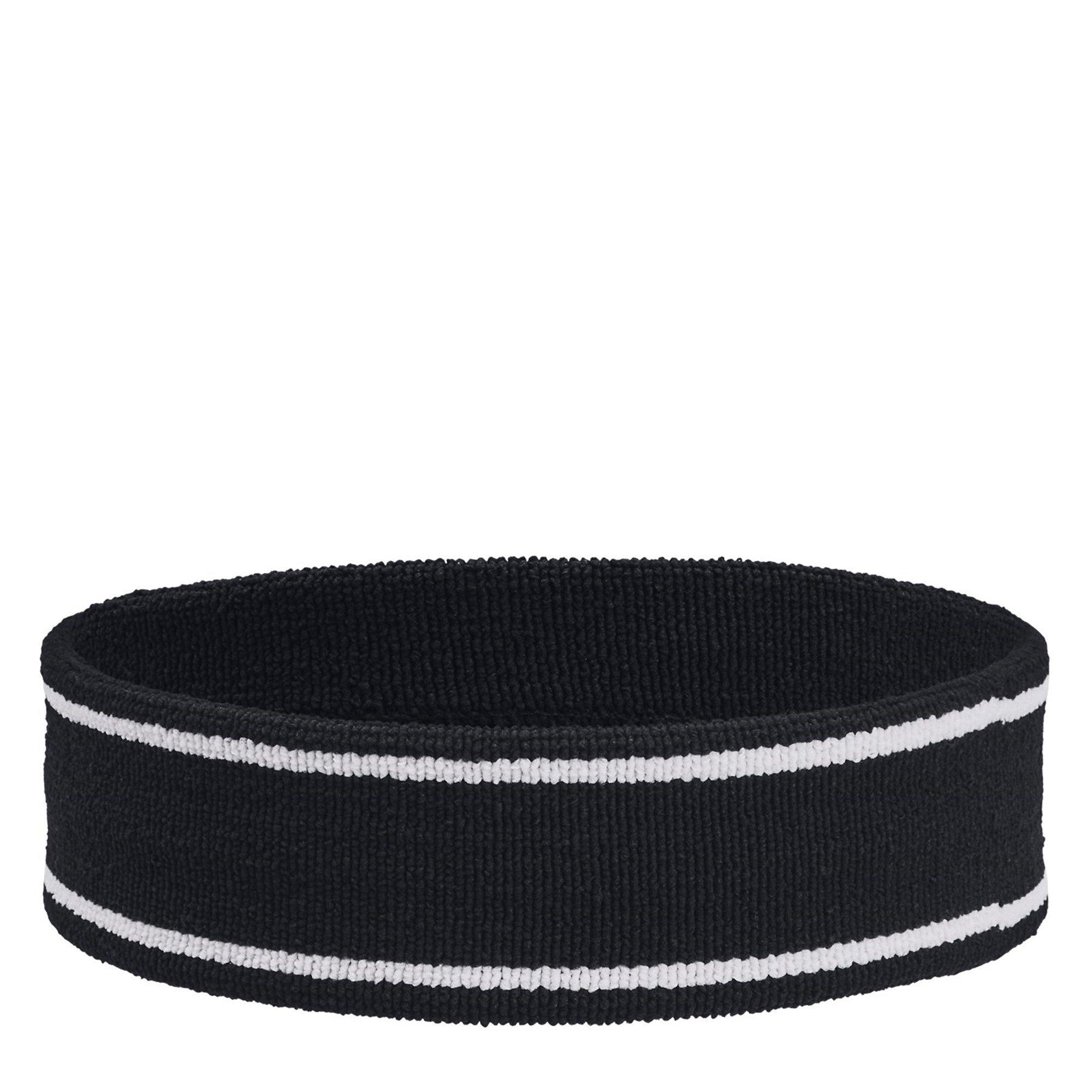 Black - Under Armour - Adults Striped Performance Terry Headband - 2