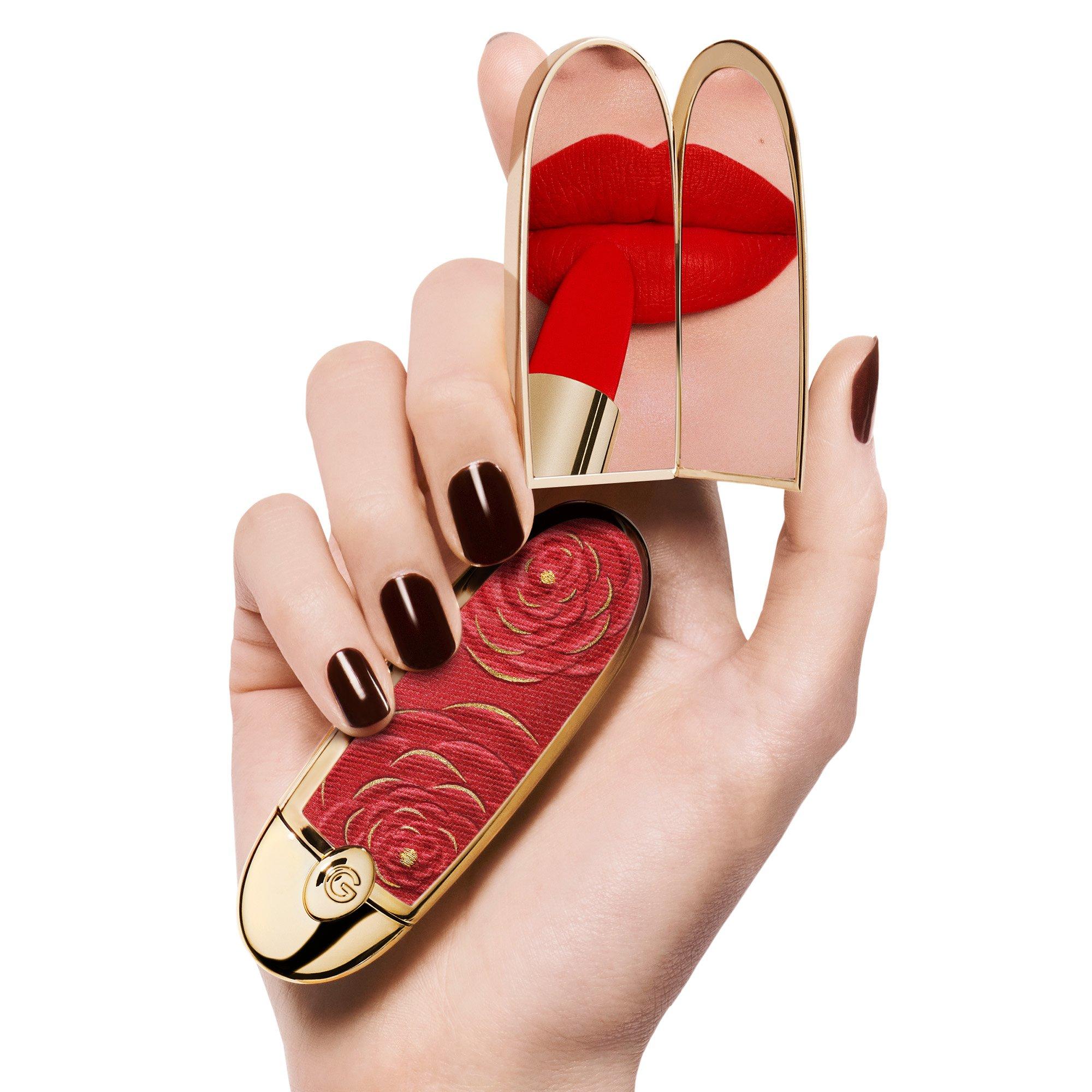Red Rose - Guerlain - Rouge G Blooming Denim The double mirror jewel case - Limited Edition - 4